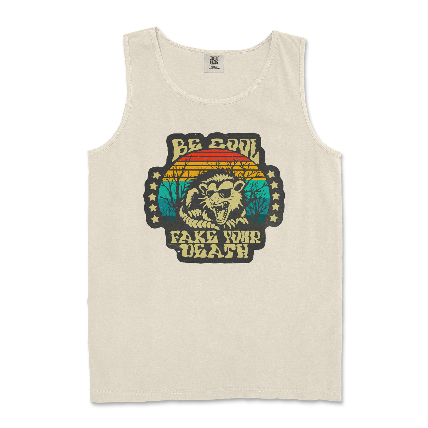 Comfort Colors Tank Top Fake Your Death in Ivory
