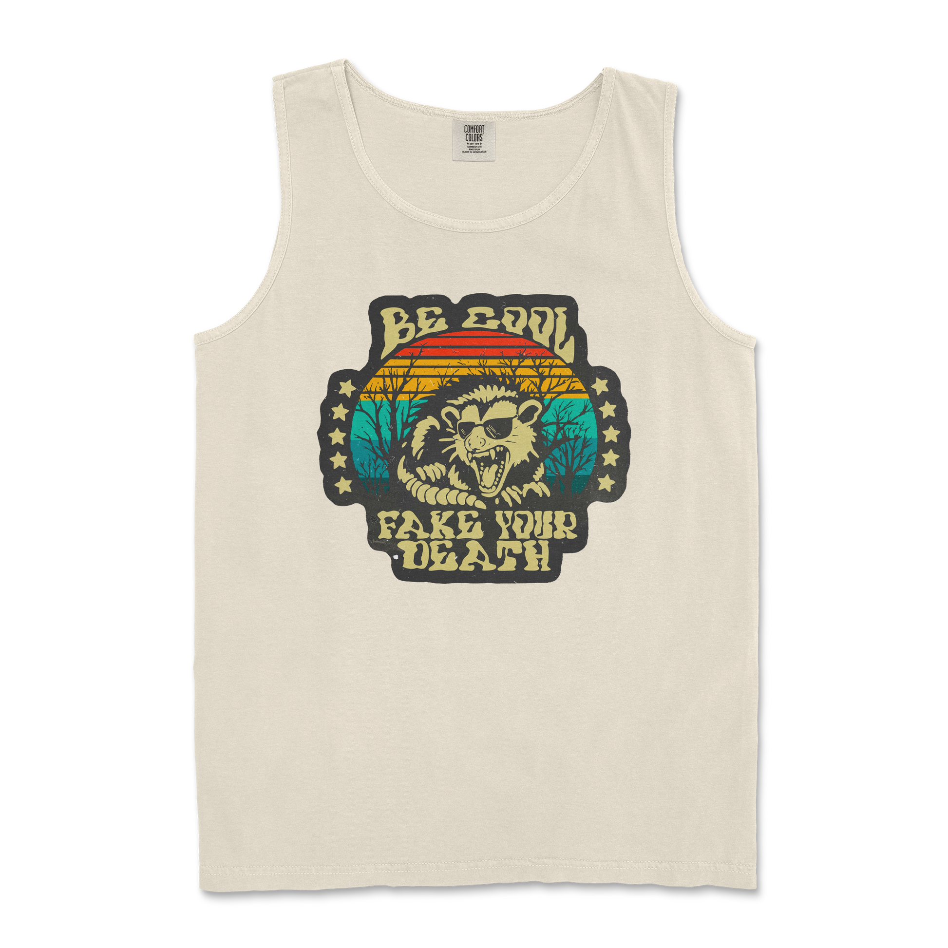 Comfort Colors Tank Top Fake Your Death in Ivory