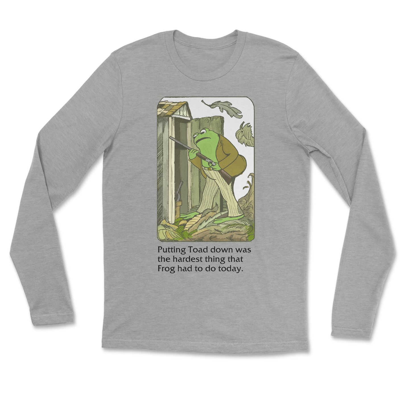 The Nice Shirt Long Sleeve Frog and Toad in Heather-Gray