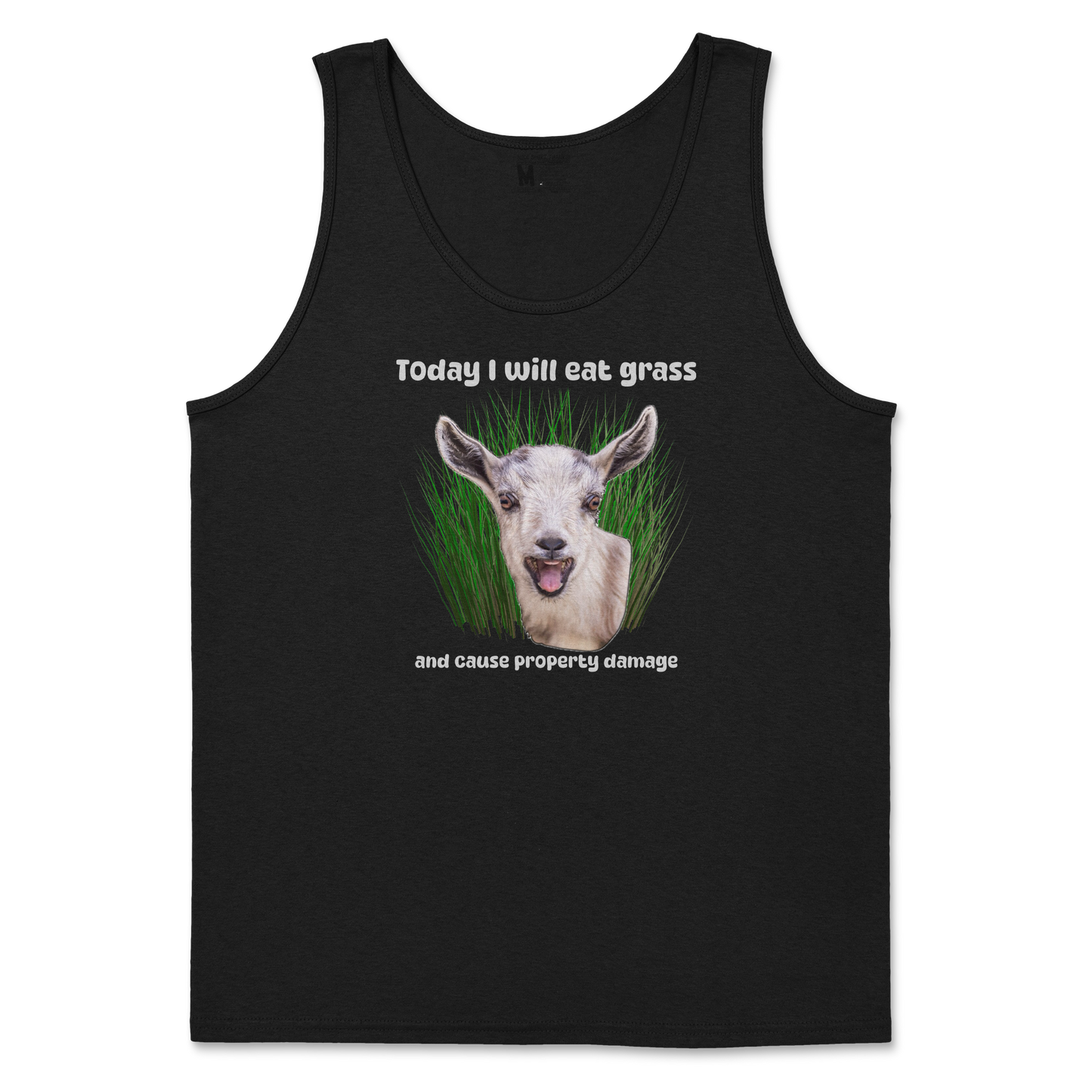 Gildan SoftStyle Tank Top Crazy Goat in Black