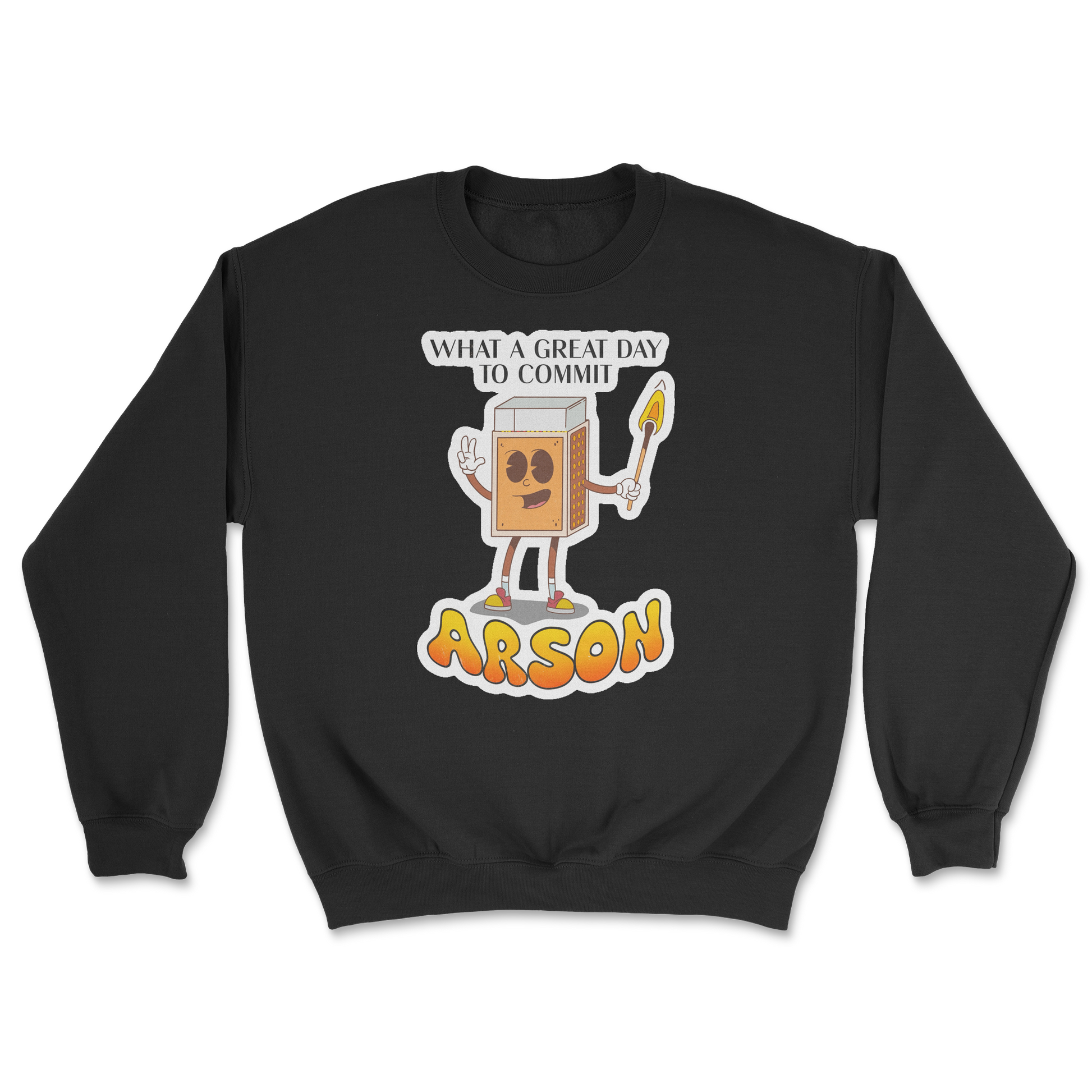 Heavy Blend Crew Neck Commit Arson in Black