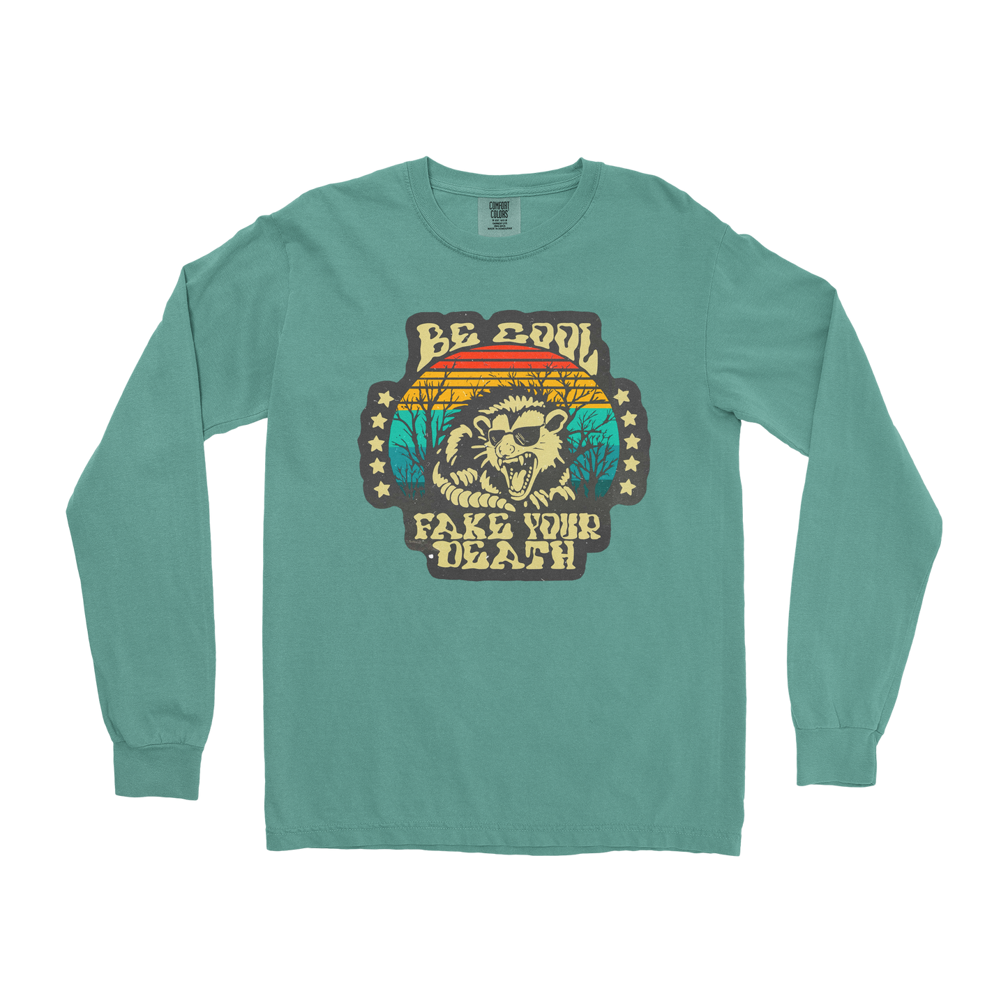 Comfort Colors Long Sleeve Fake Your Death in Light Green