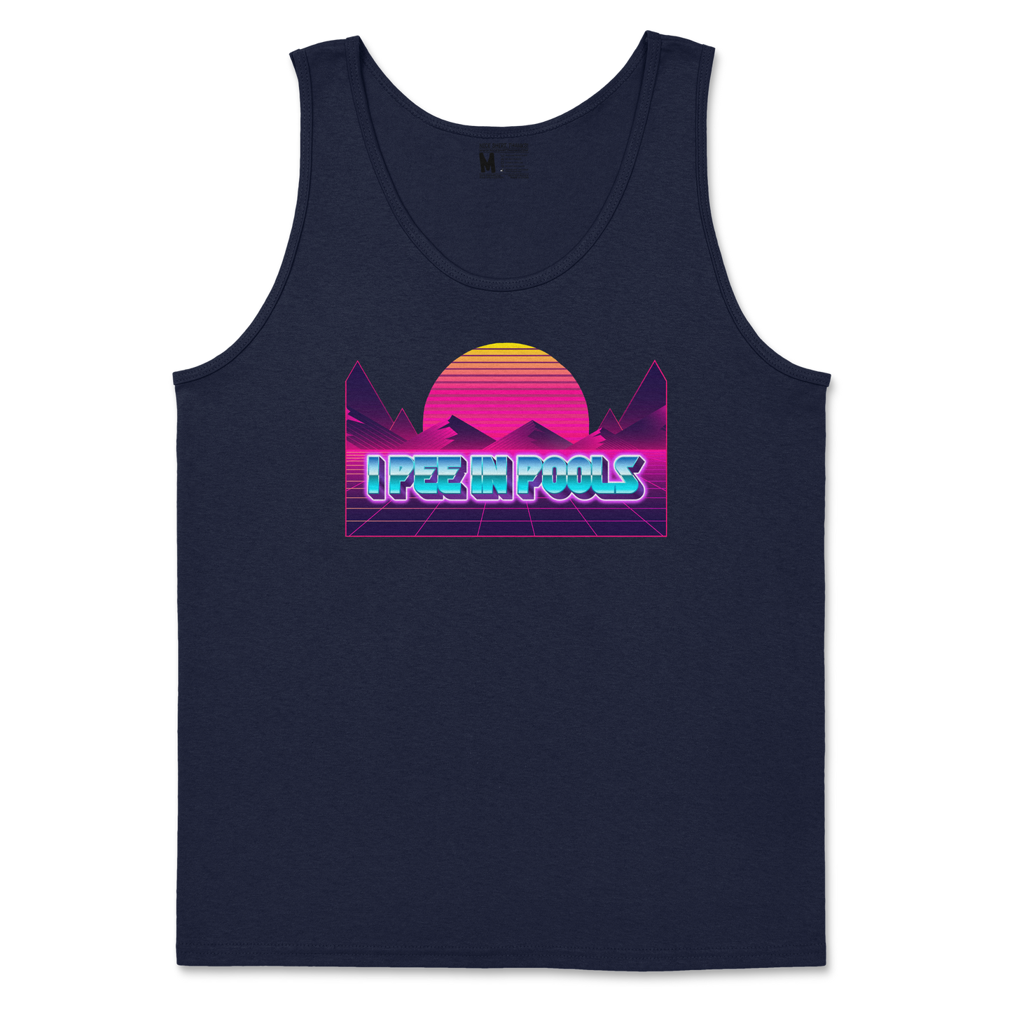 Gildan SoftStyle Tank Top I Pee in Pools in Navy