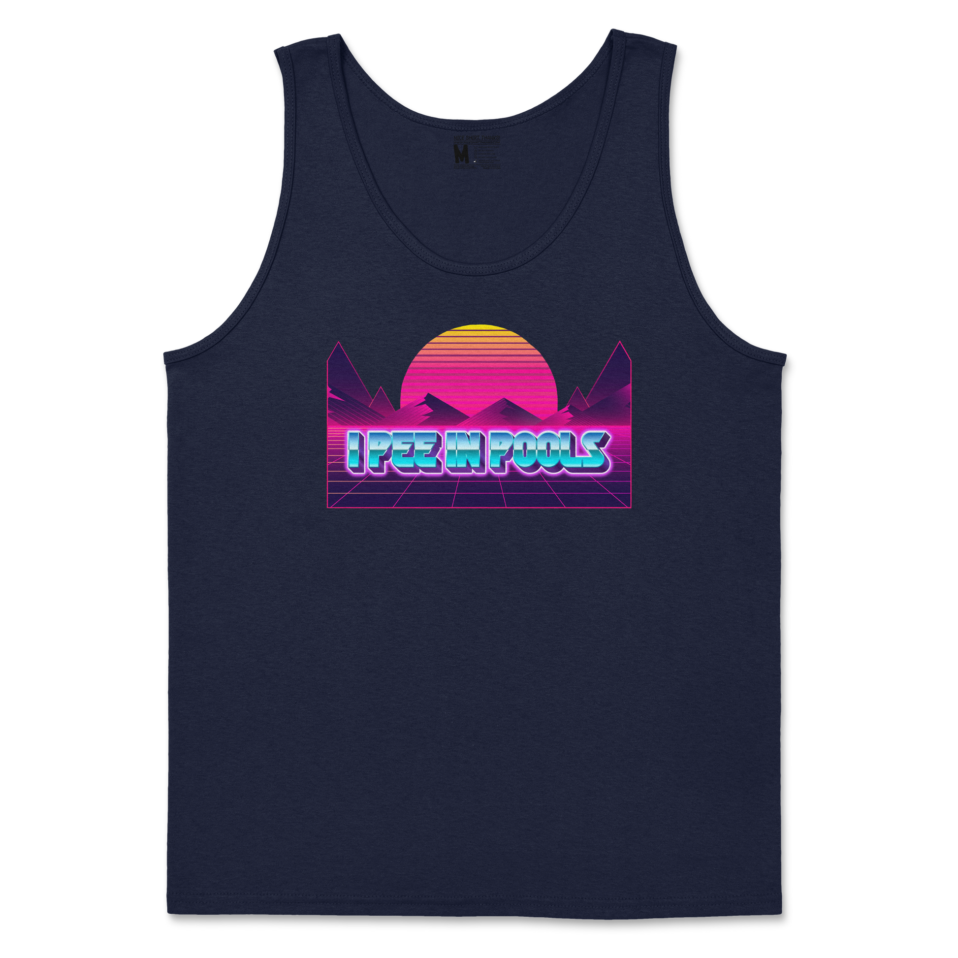 Gildan SoftStyle Tank Top I Pee in Pools in Navy