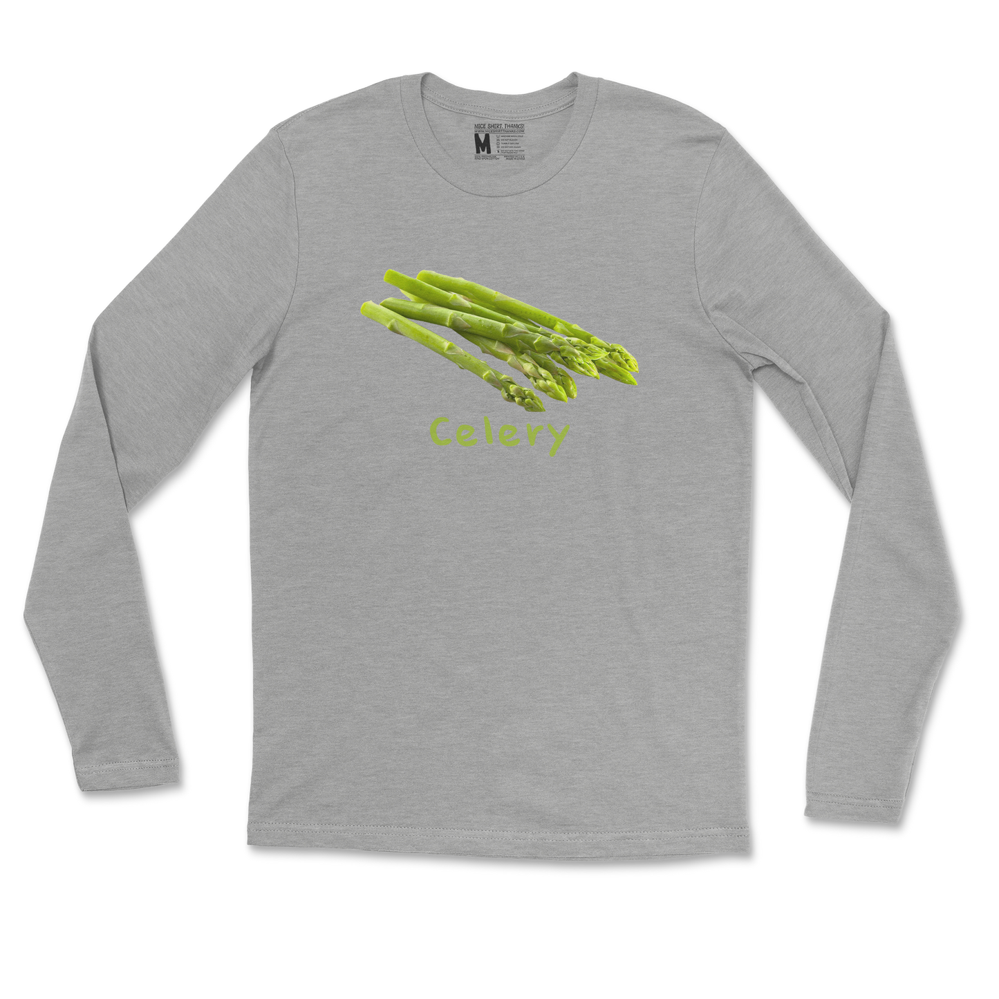 Gildan SoftStyle Long Sleeve Celery in Sports Grey