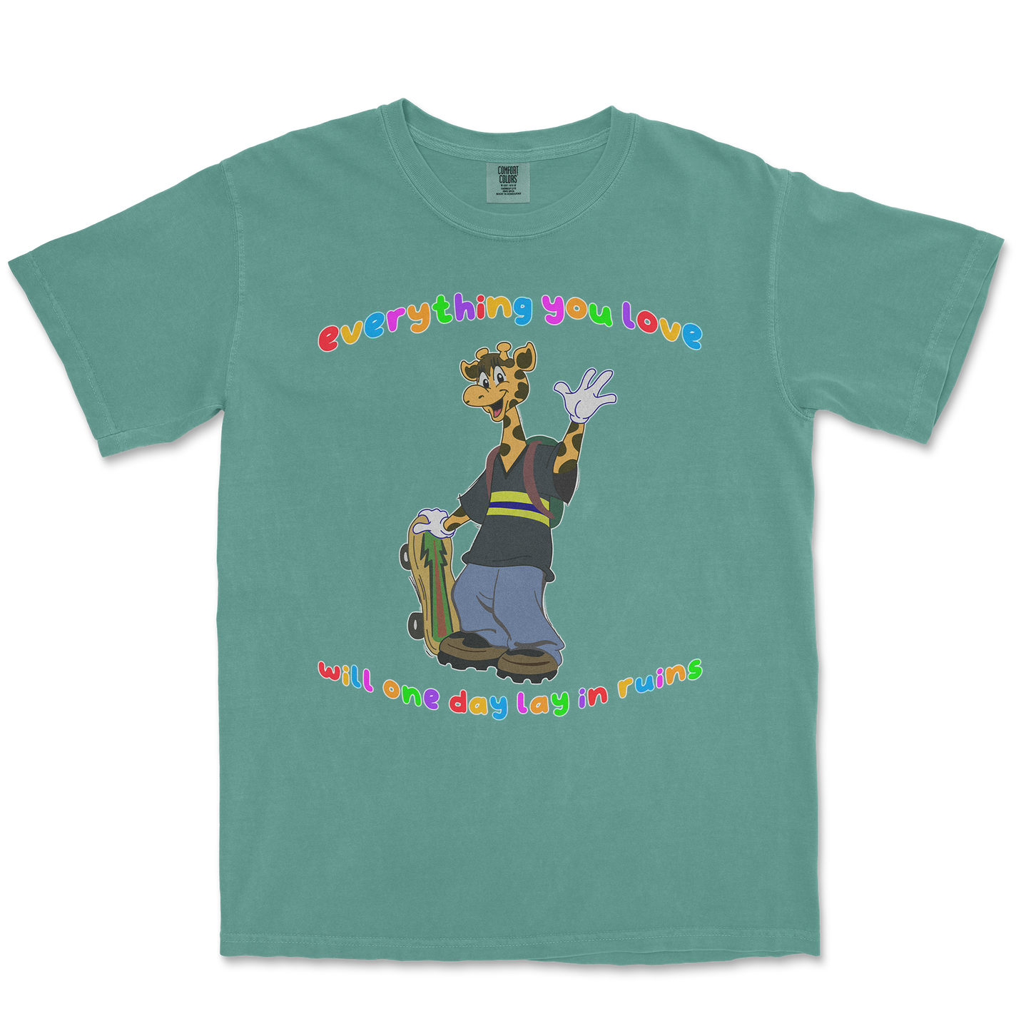 Comfort Colors T-Shirt Jerry the Giraffe in LightGreen