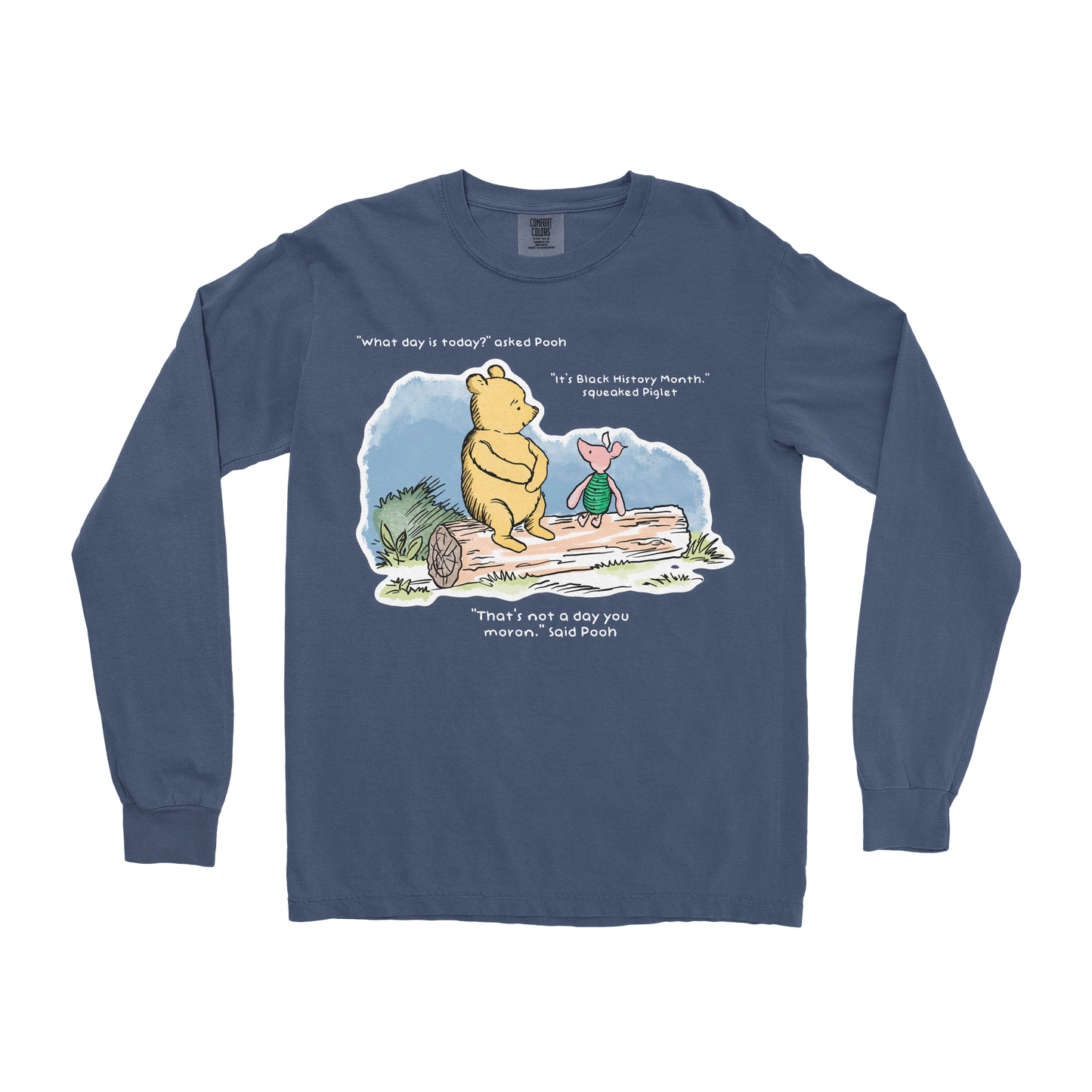 Comfort Colors Long Sleeve Winnie the Pooh in Midnight
