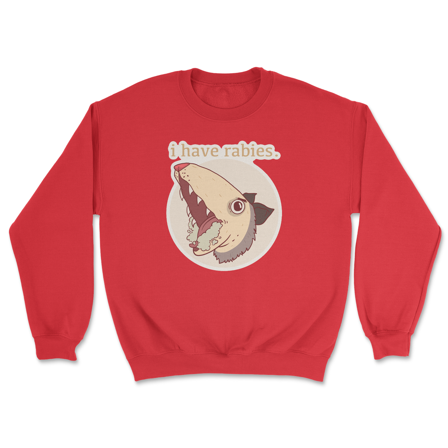 Heavy Blend Crew Neck I Have Rabies in Red