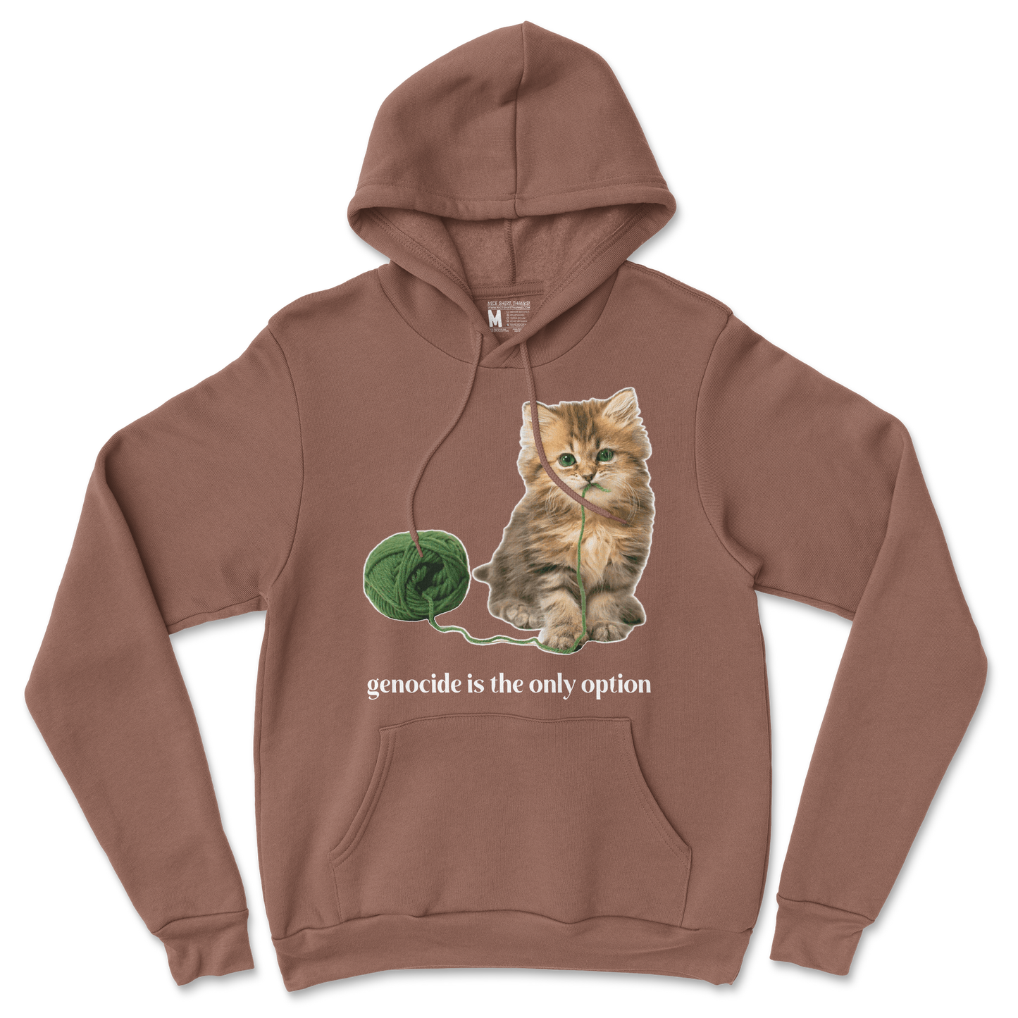 Gildan SoftStyle Hoodie Genocide Kitty in Cocoa