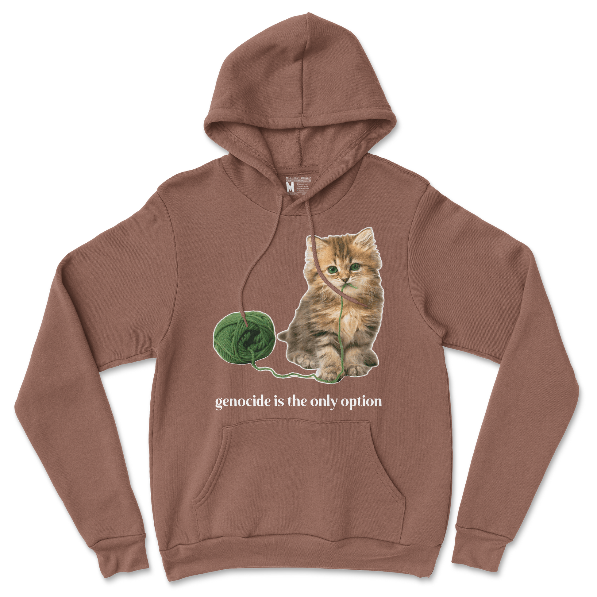 Gildan SoftStyle Hoodie Genocide Kitty  in Cocoa