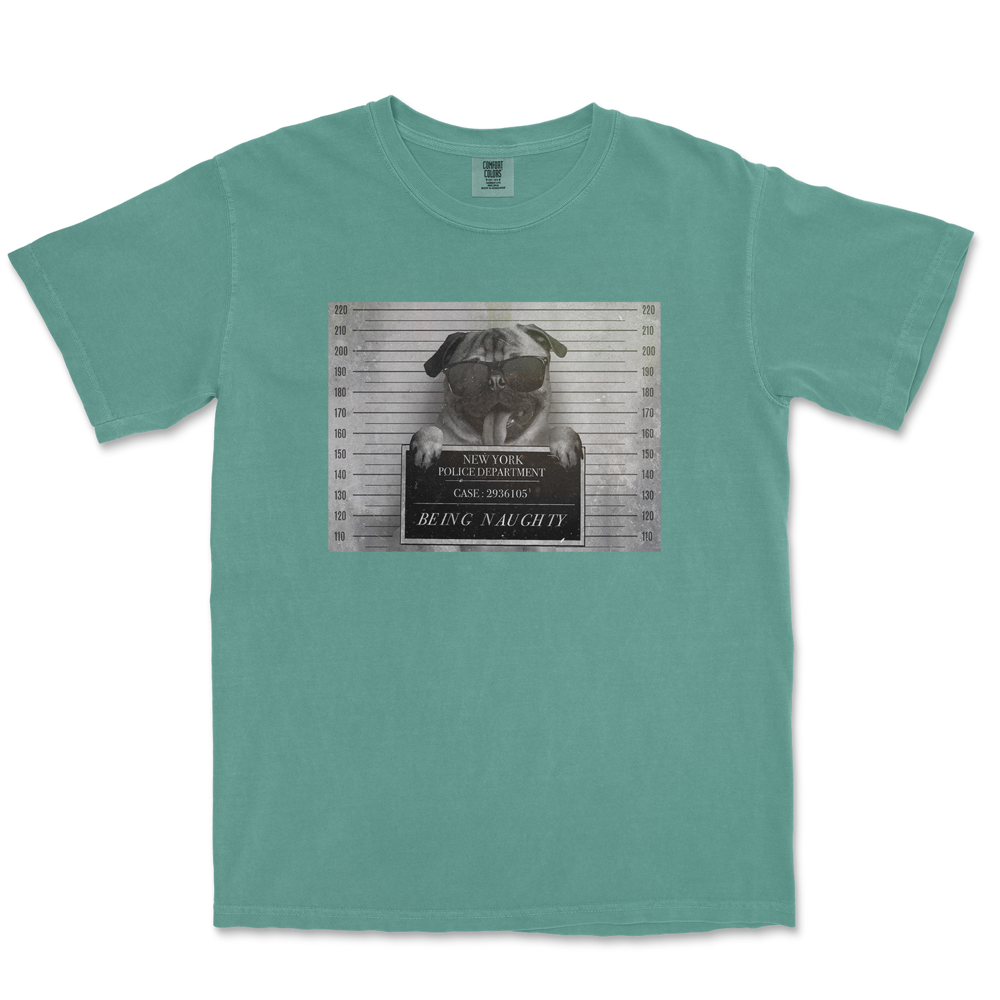Comfort Colors T-Shirt Naughty Pug in LightGreen