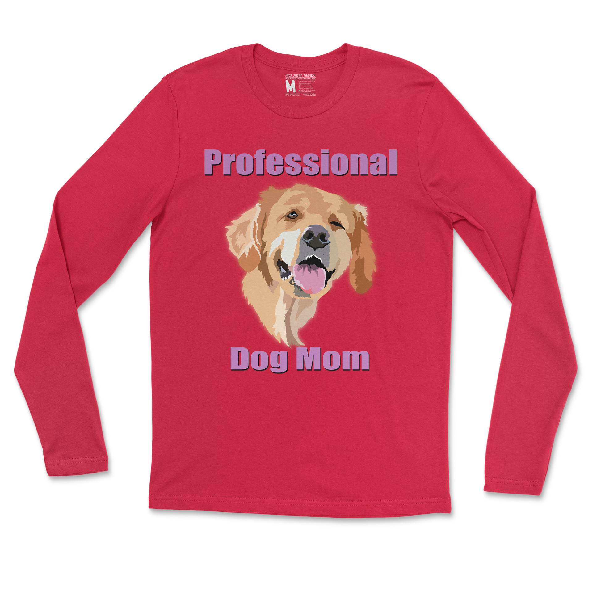 Gildan SoftStyle Long Sleeve Dog Mom in Red