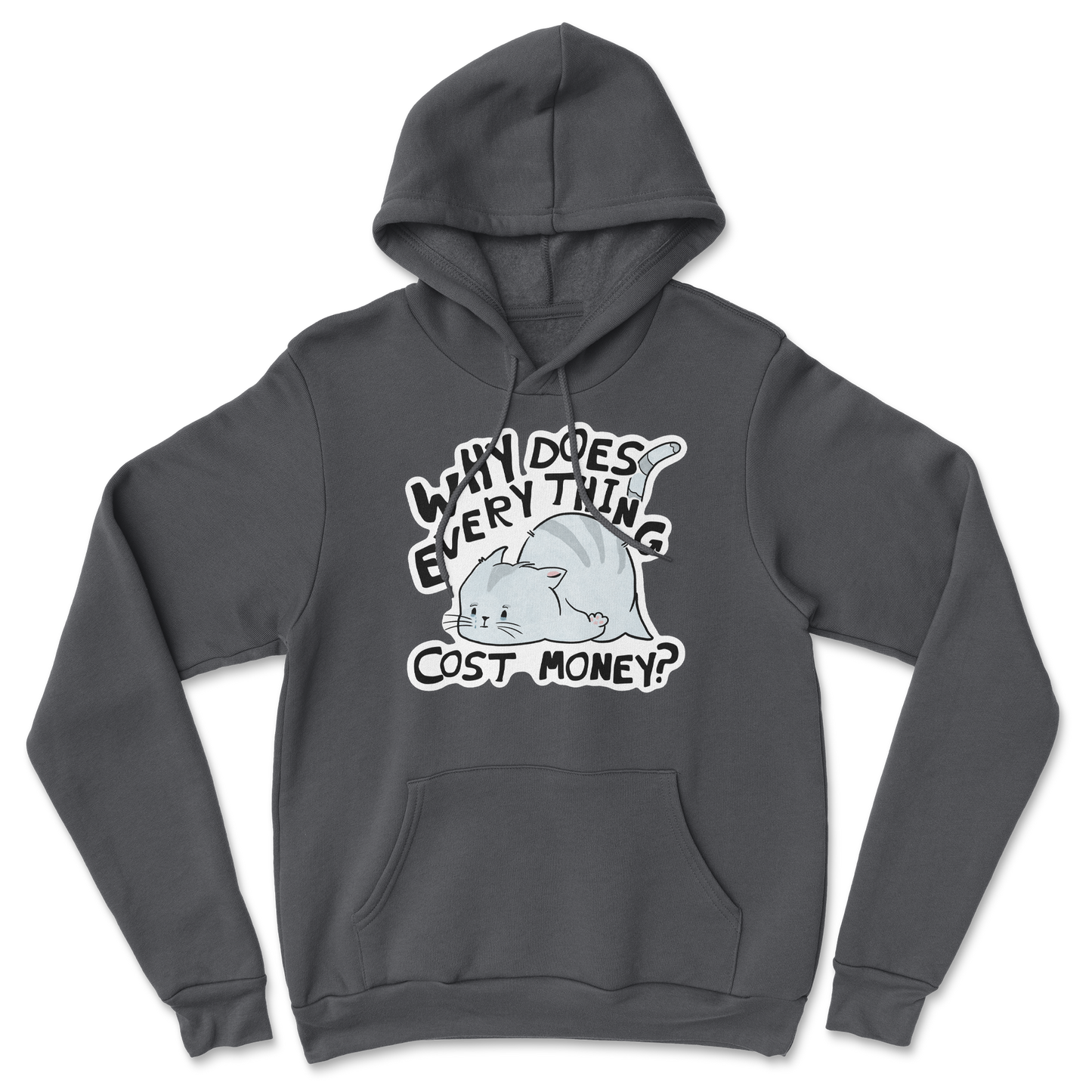 Heavy Blend Hoodie Broke Cat in Black