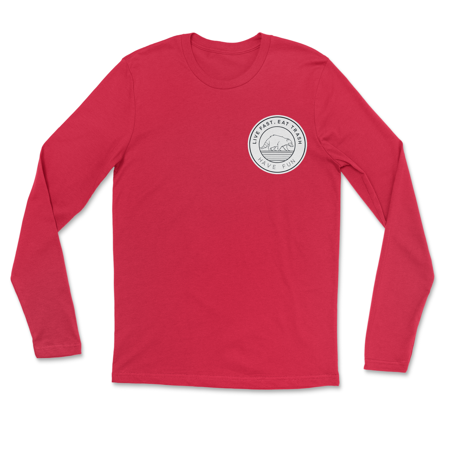 Heavy Blend Long Sleeve Raccoon Logo in Red