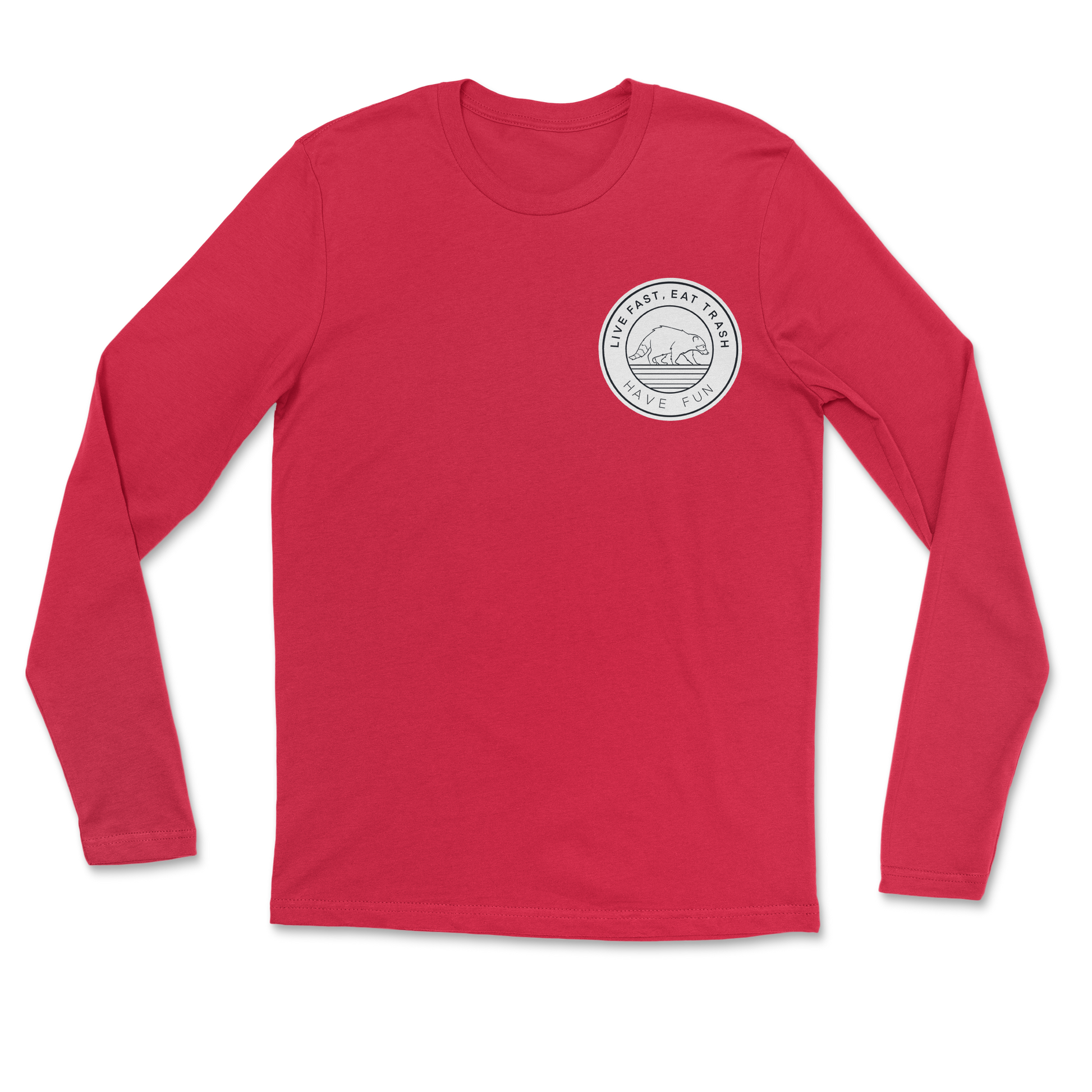 Heavy Blend Long Sleeve Raccoon Logo  in Red