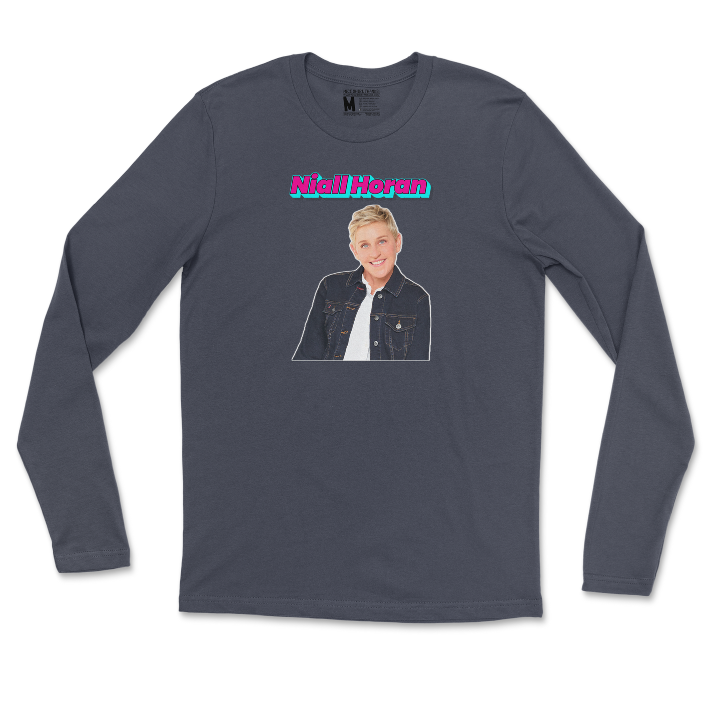 Gildan SoftStyle Long Sleeve Niall Horan in Navy