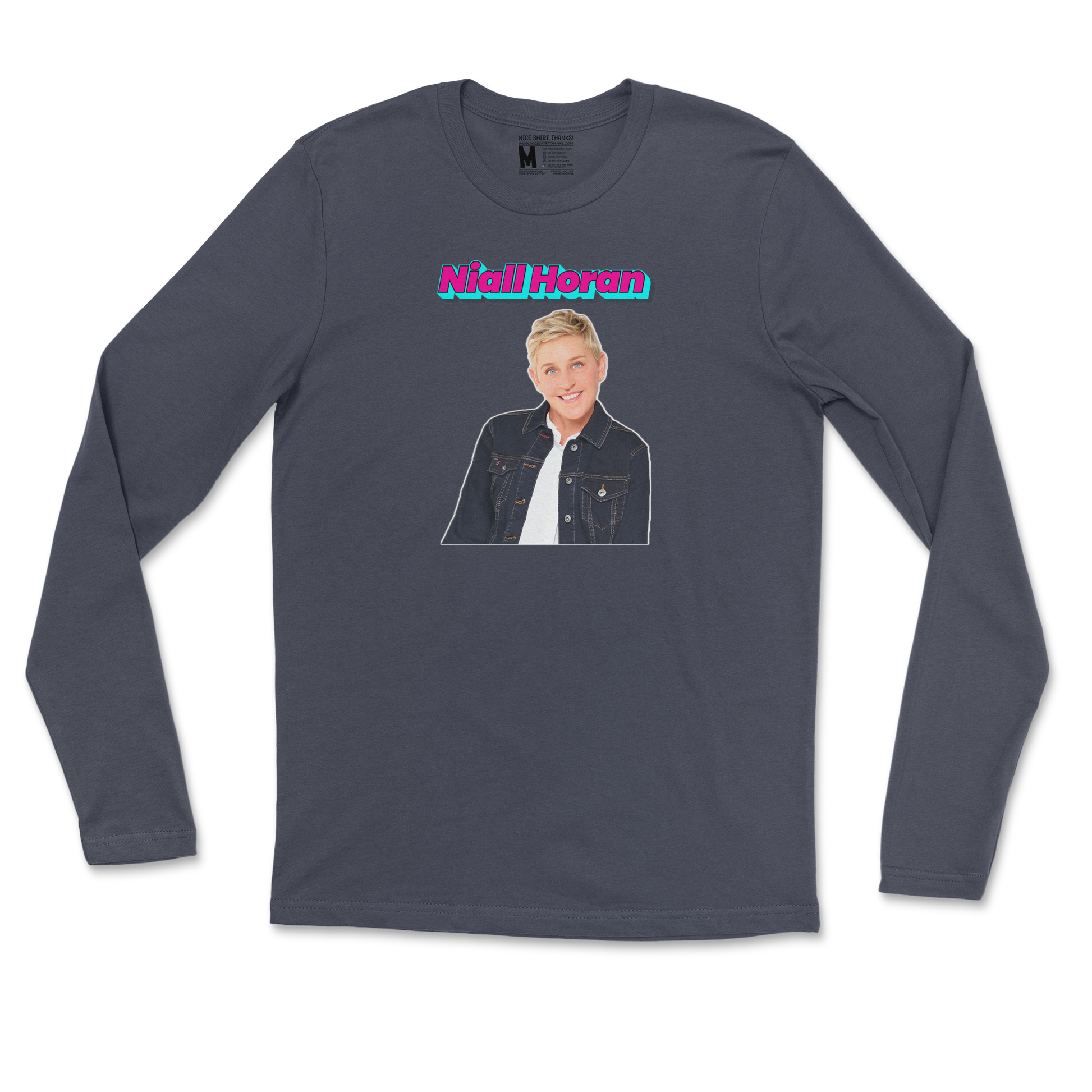 Gildan SoftStyle Long Sleeve Niall Horan in Navy