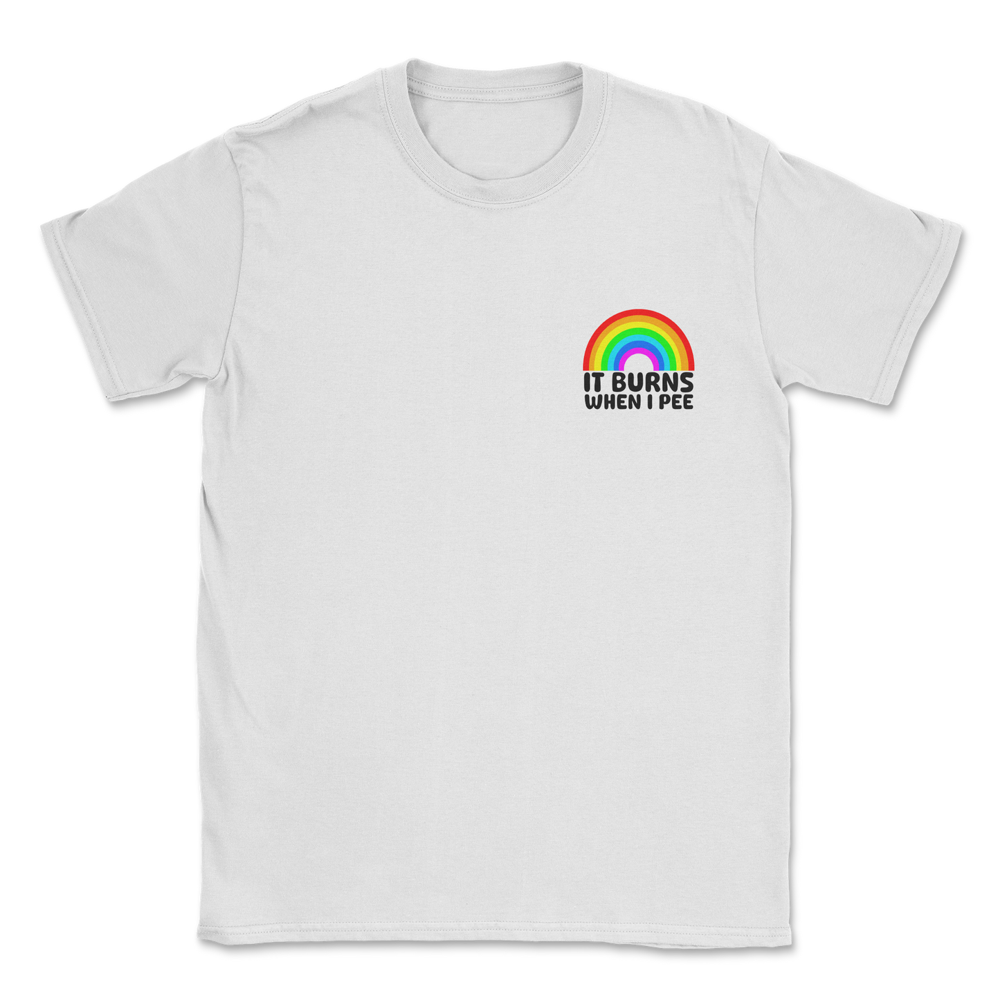 Gildan SoftStyle T-Shirt Burns When I Pee in White