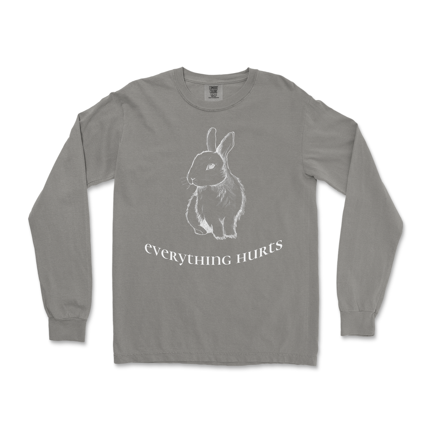 Comfort Colors Long Sleeve Everything Hurts in Grey
