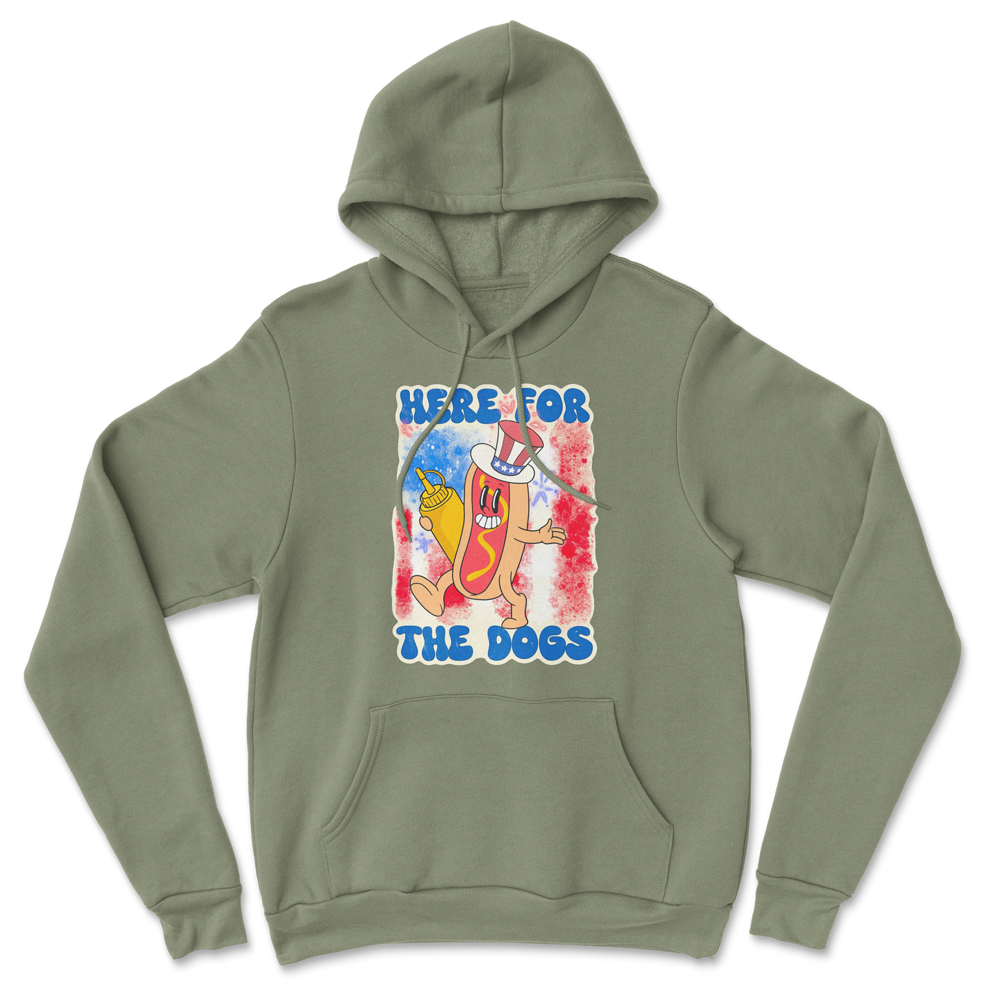 Heavy Blend Hoodie Hot Dog in Military Green
