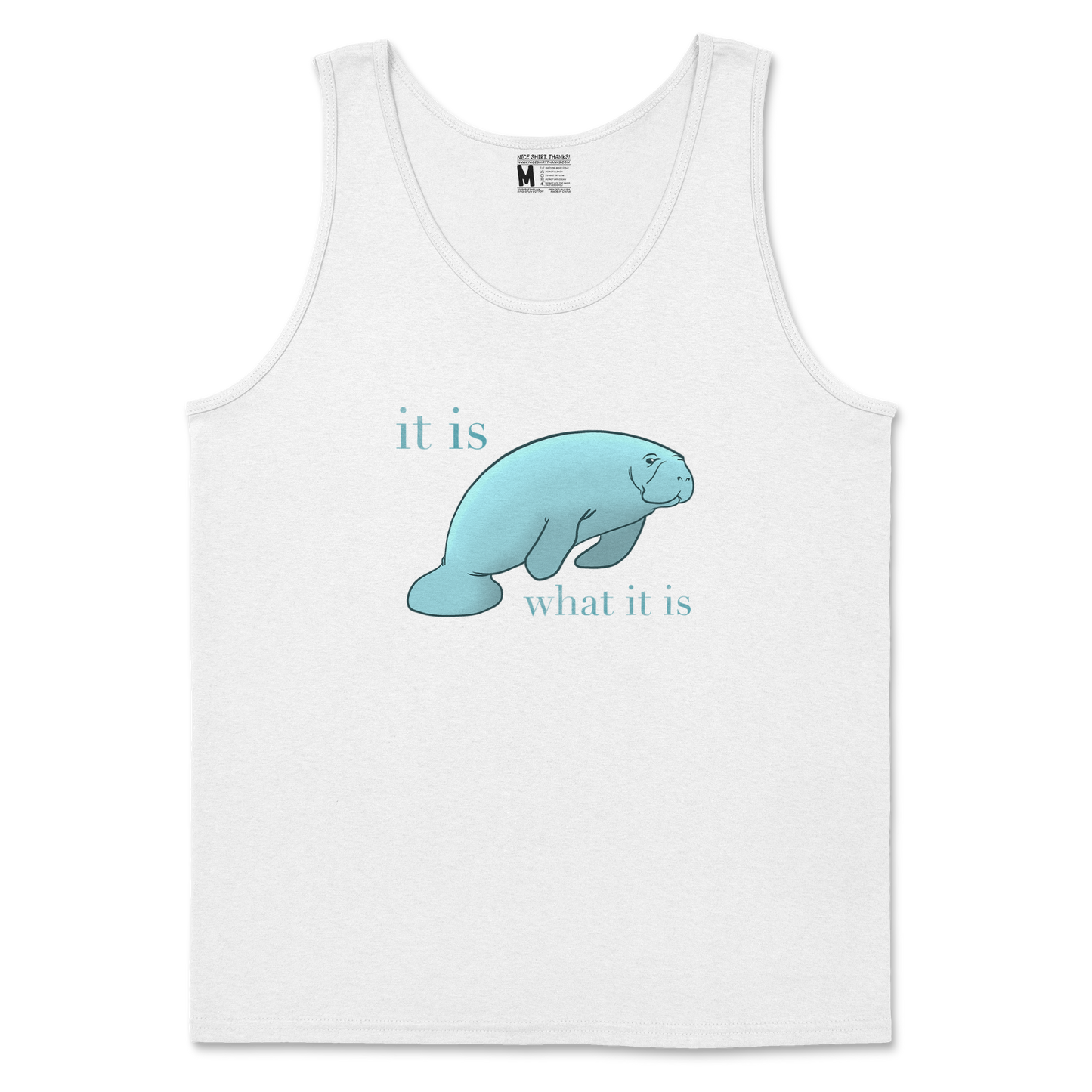 Gildan SoftStyle Tank Top Manatee in White