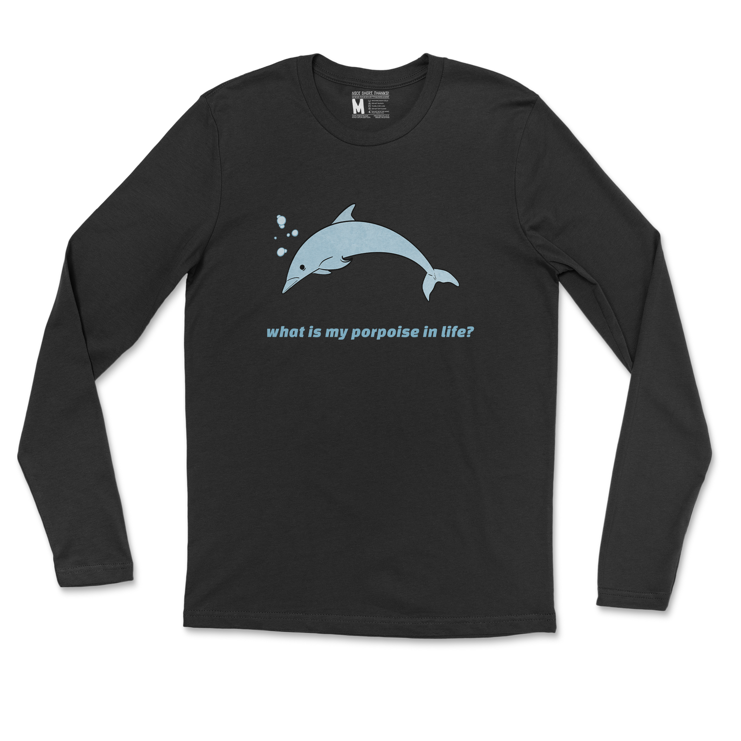 Gildan SoftStyle Long Sleeve Porpoise in Black
