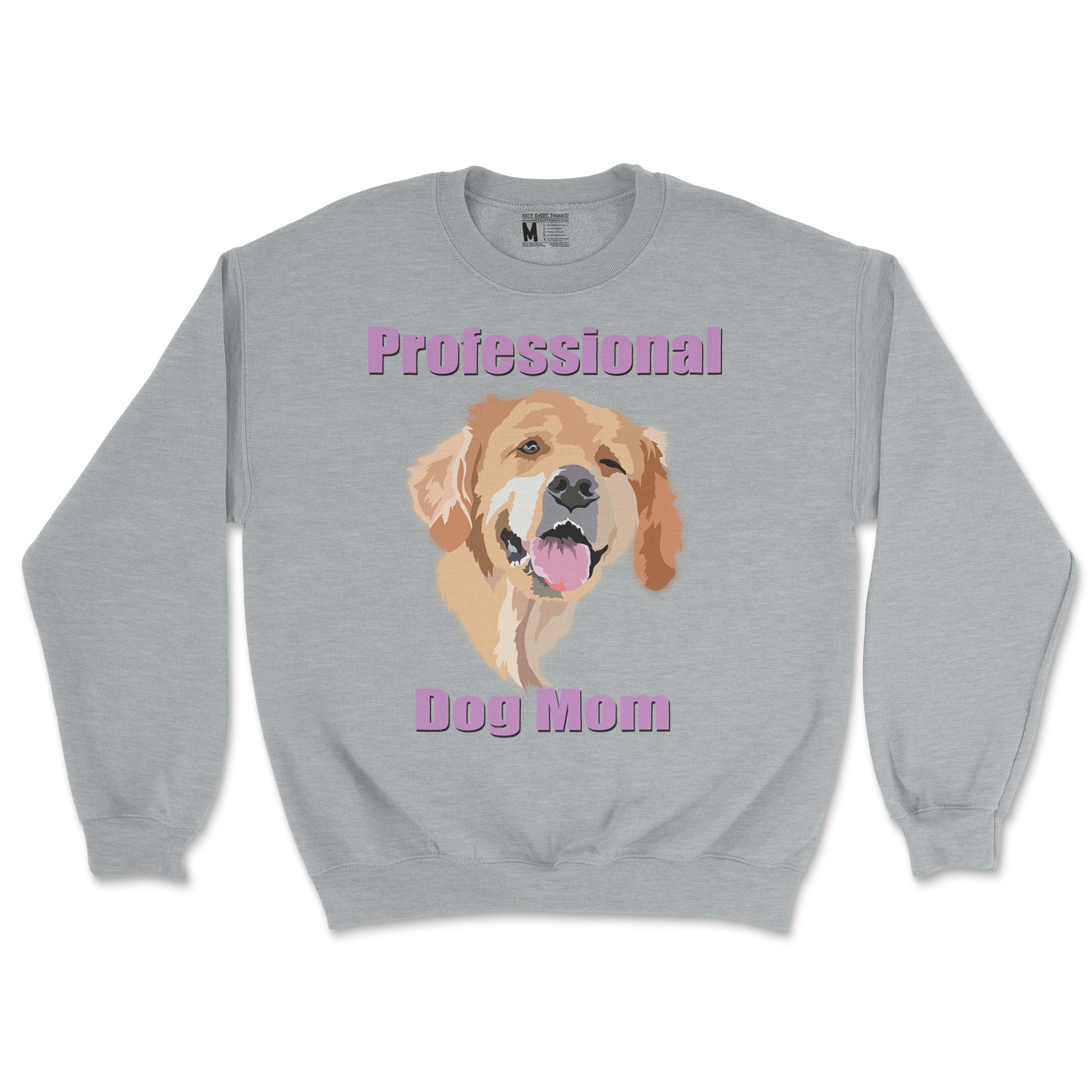 Gildan SoftStyle Crew Neck Dog Mom in Sports Grey