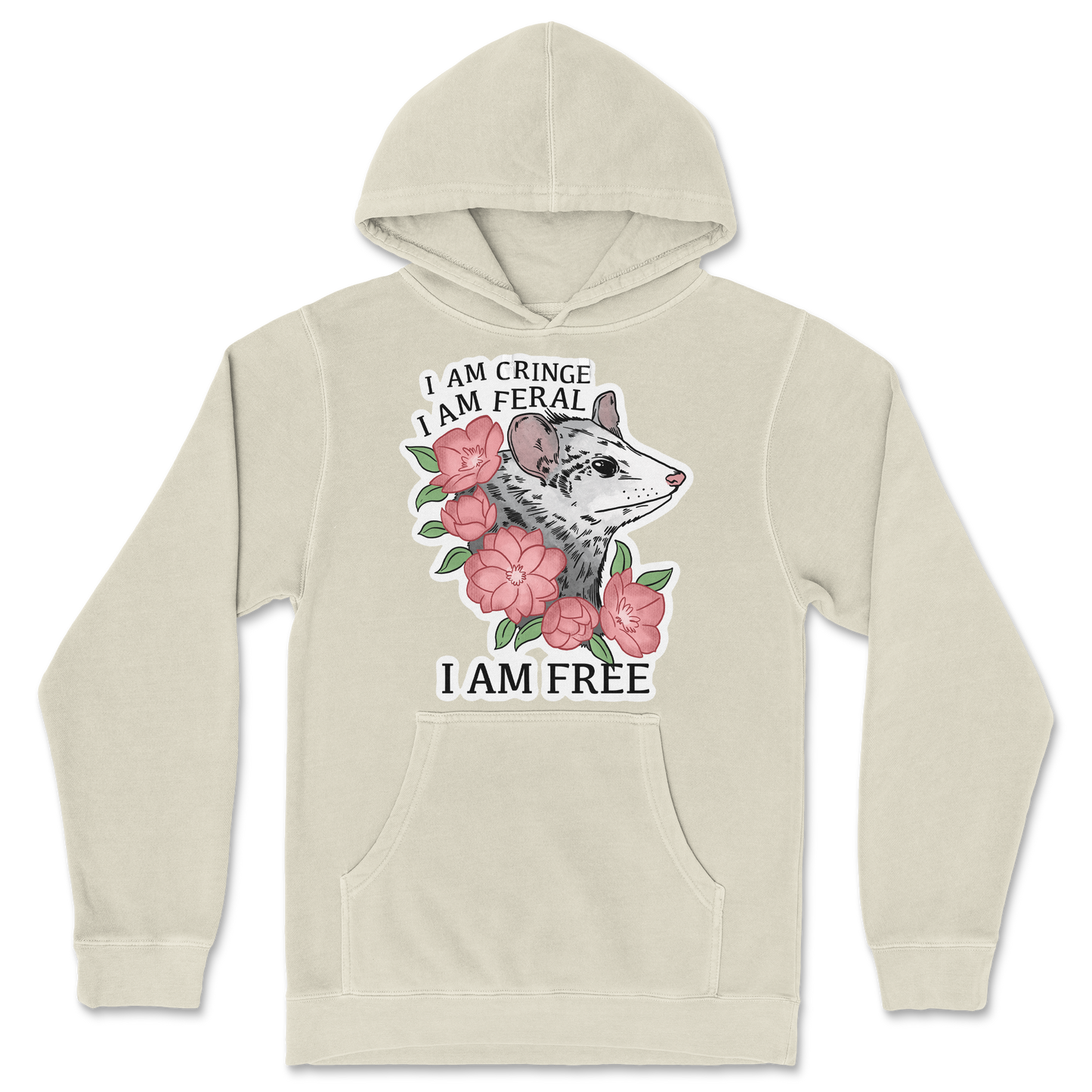 Independent Clothing Co. Hoodie I Am Cringe in Ivory