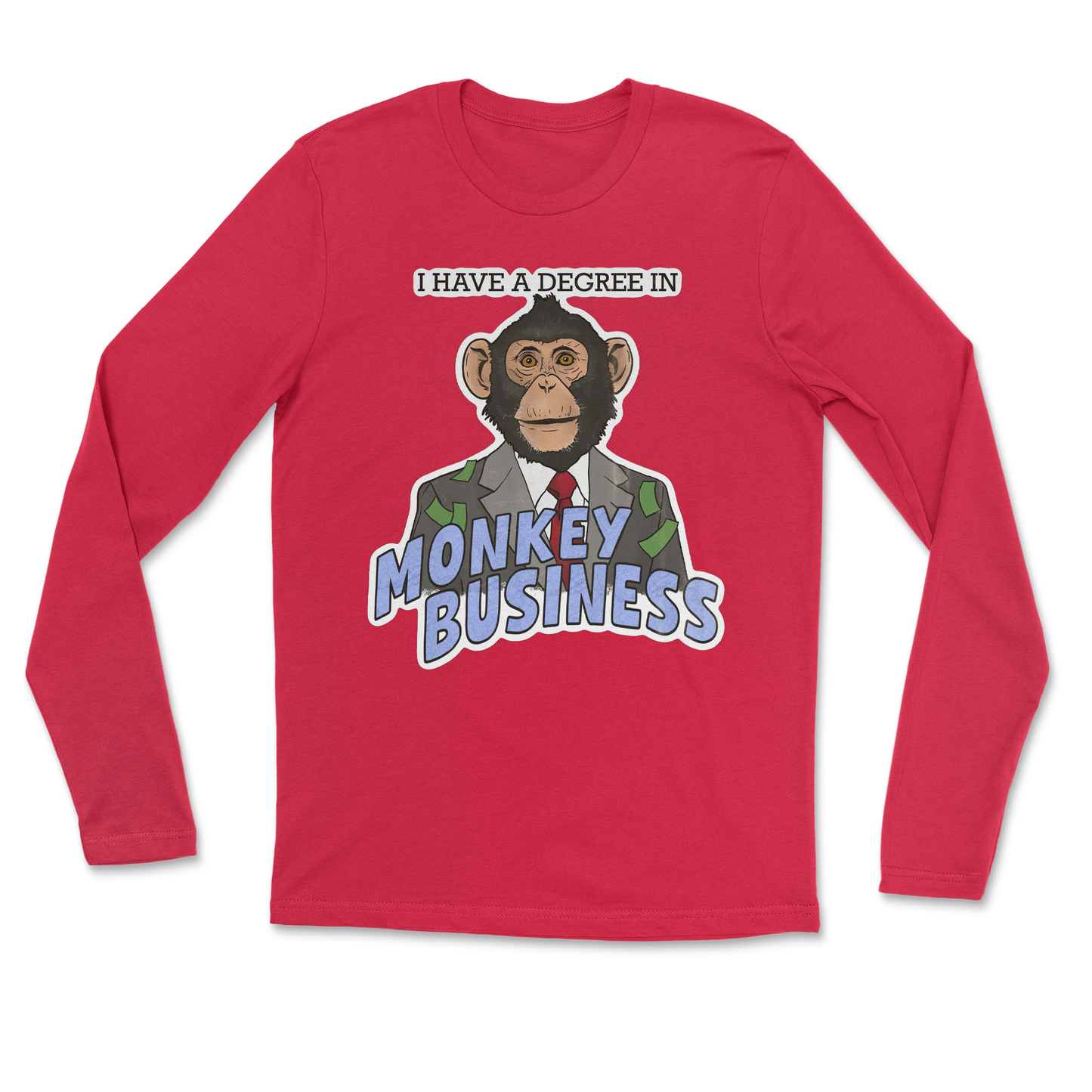 Heavy Blend Long Sleeve Monkey Business in Red