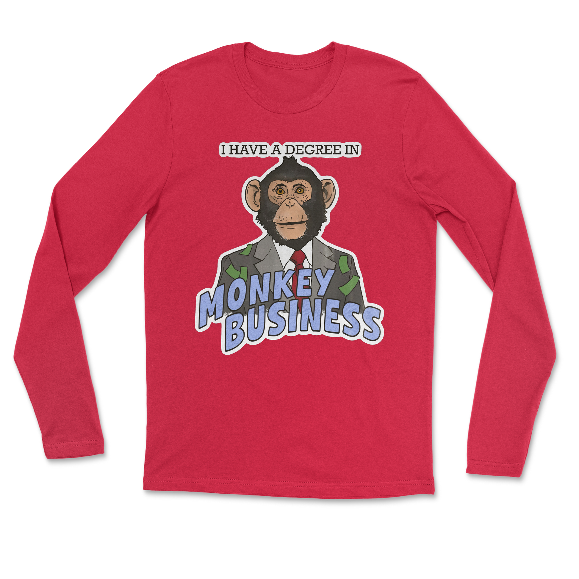 Heavy Blend Long Sleeve Monkey Business in Red