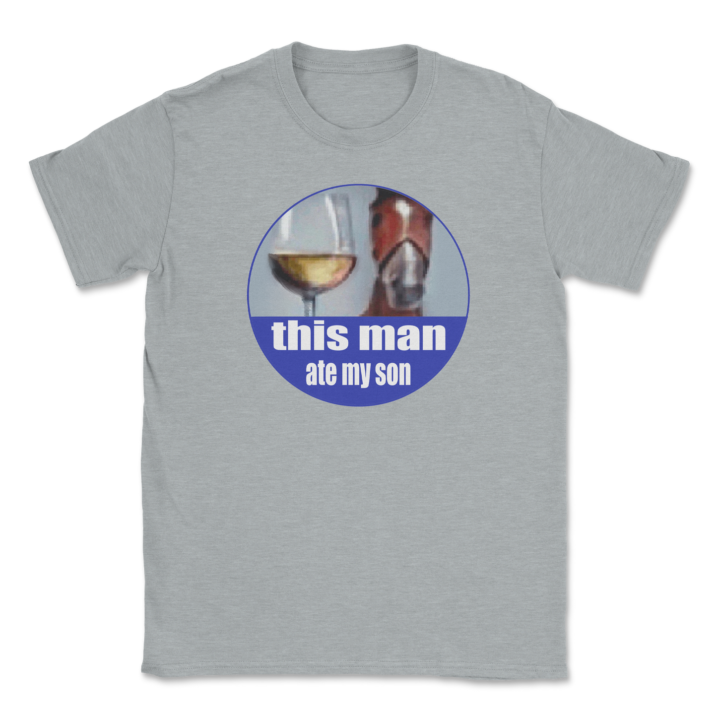 The Nice Shirt T-Shirt This Man Ate My Son in Sports-Grey