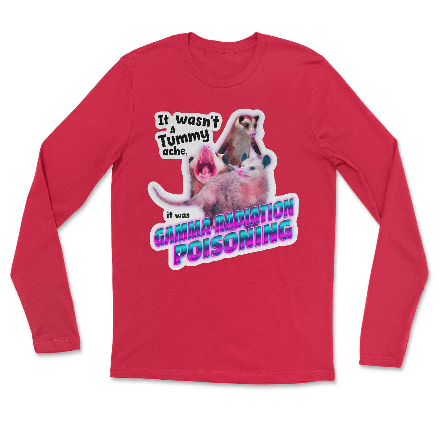 The Nice Shirt Long Sleeve Possum Radiation in Red