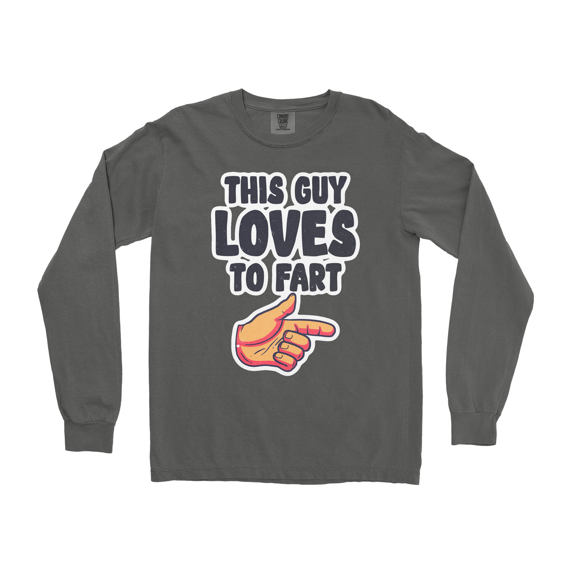 Comfort Colors Long Sleeve Who Farted  in Pepper