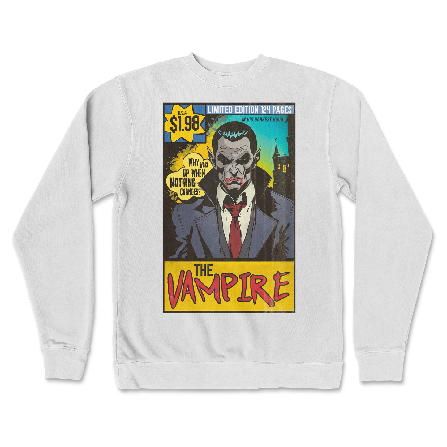 Independent Clothing Co. Crew Neck Sad Vampire in white