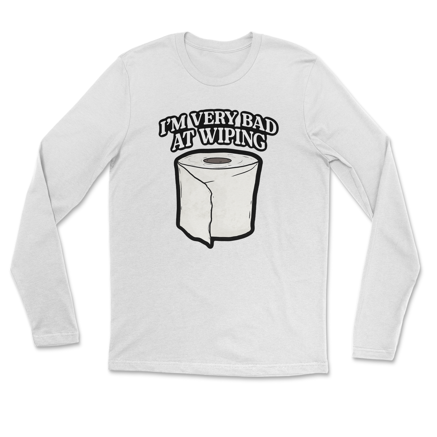 Heavy Blend Long Sleeve Bad Wiper in White