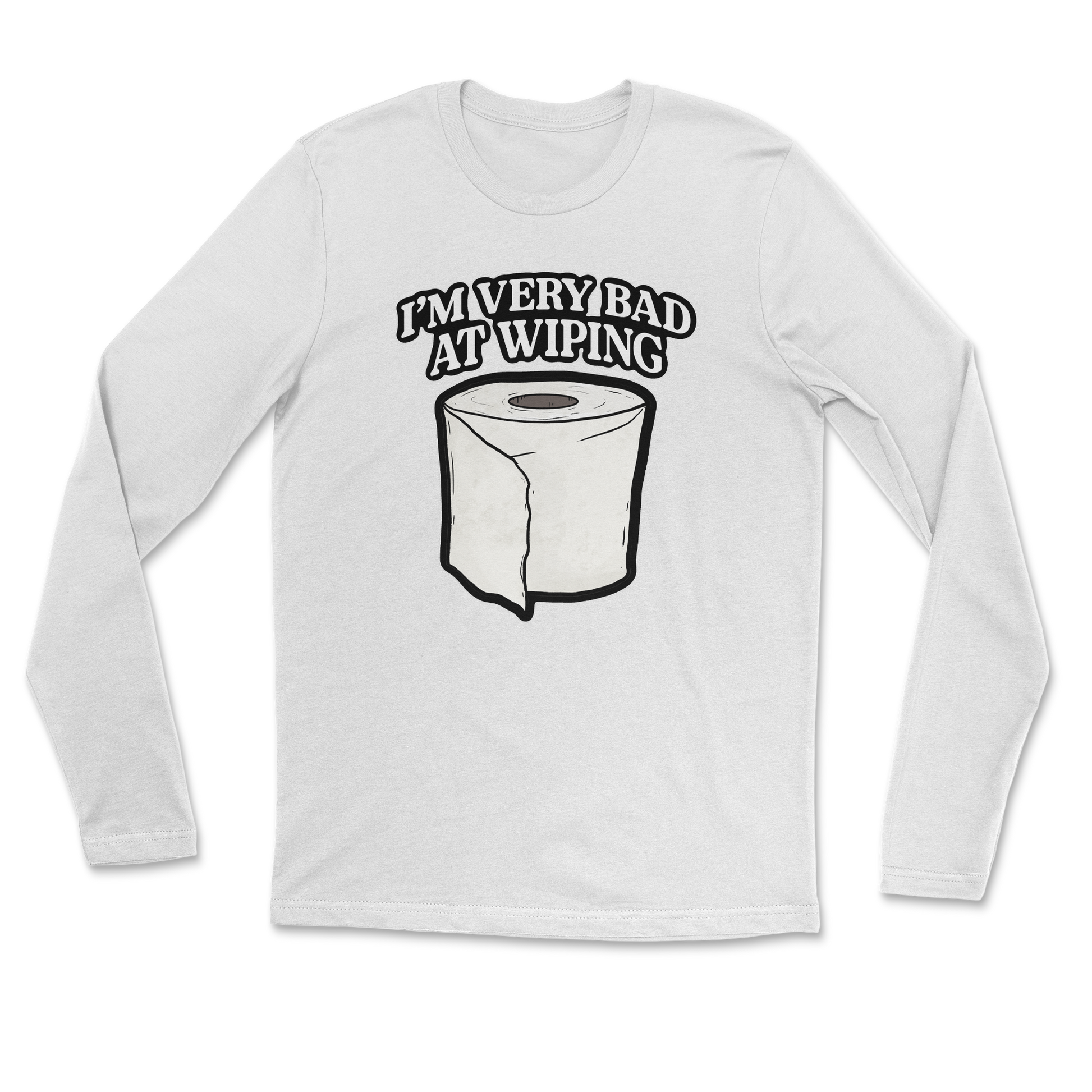 Heavy Blend Long Sleeve Bad Wiper in White