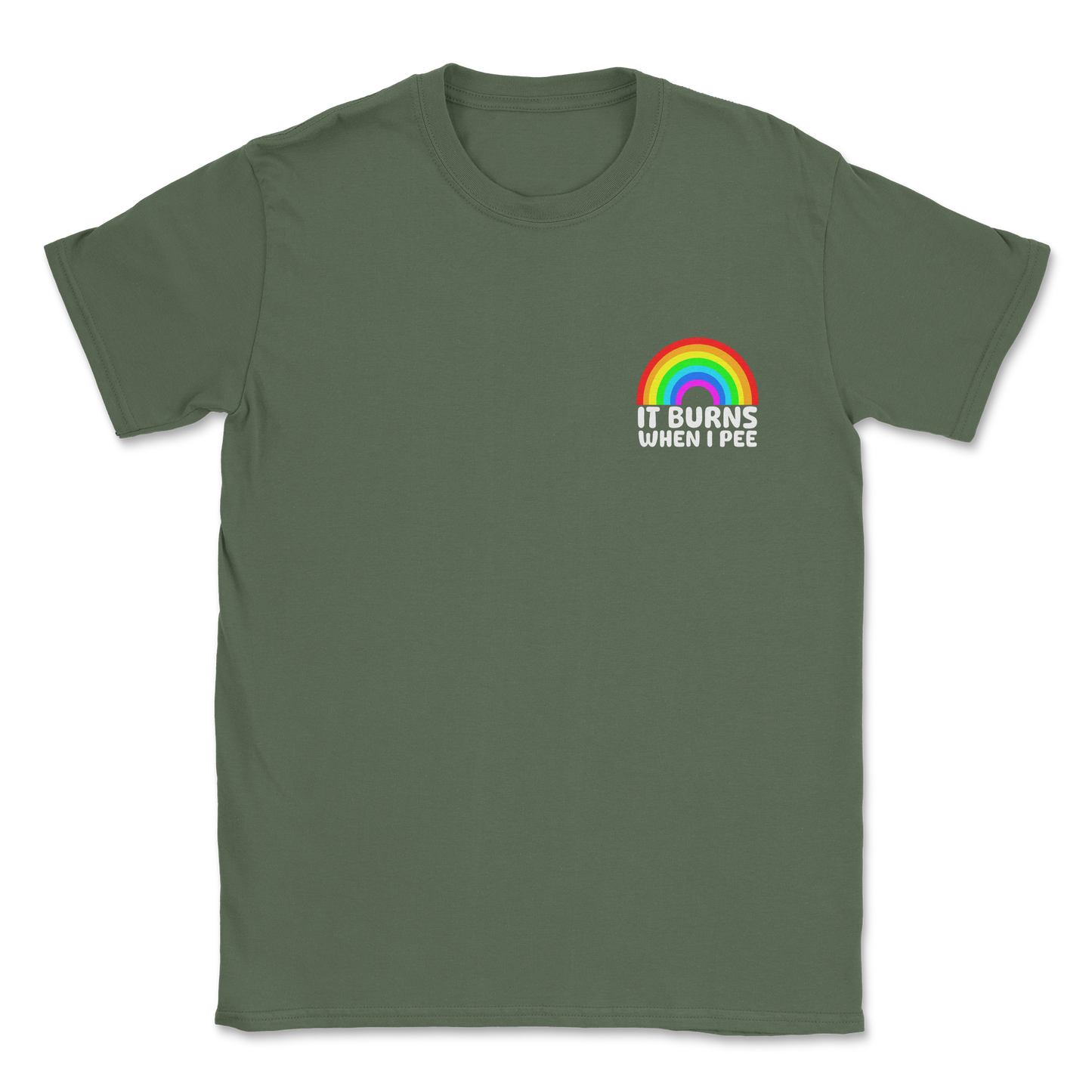 Gildan SoftStyle T-Shirt Burns When I Pee in Military-Green