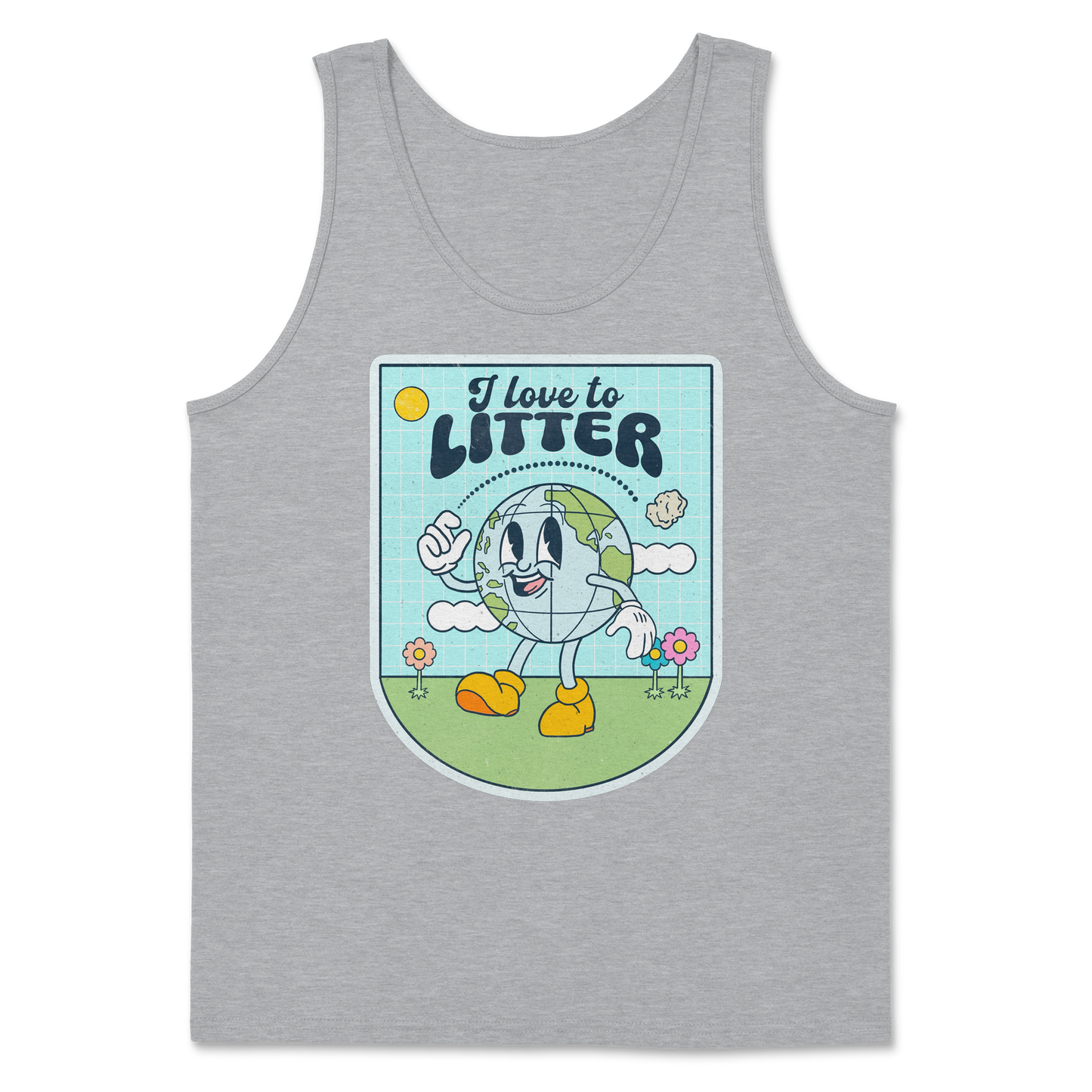 Heavy Blend Tank Top Earth Day in Sports Grey