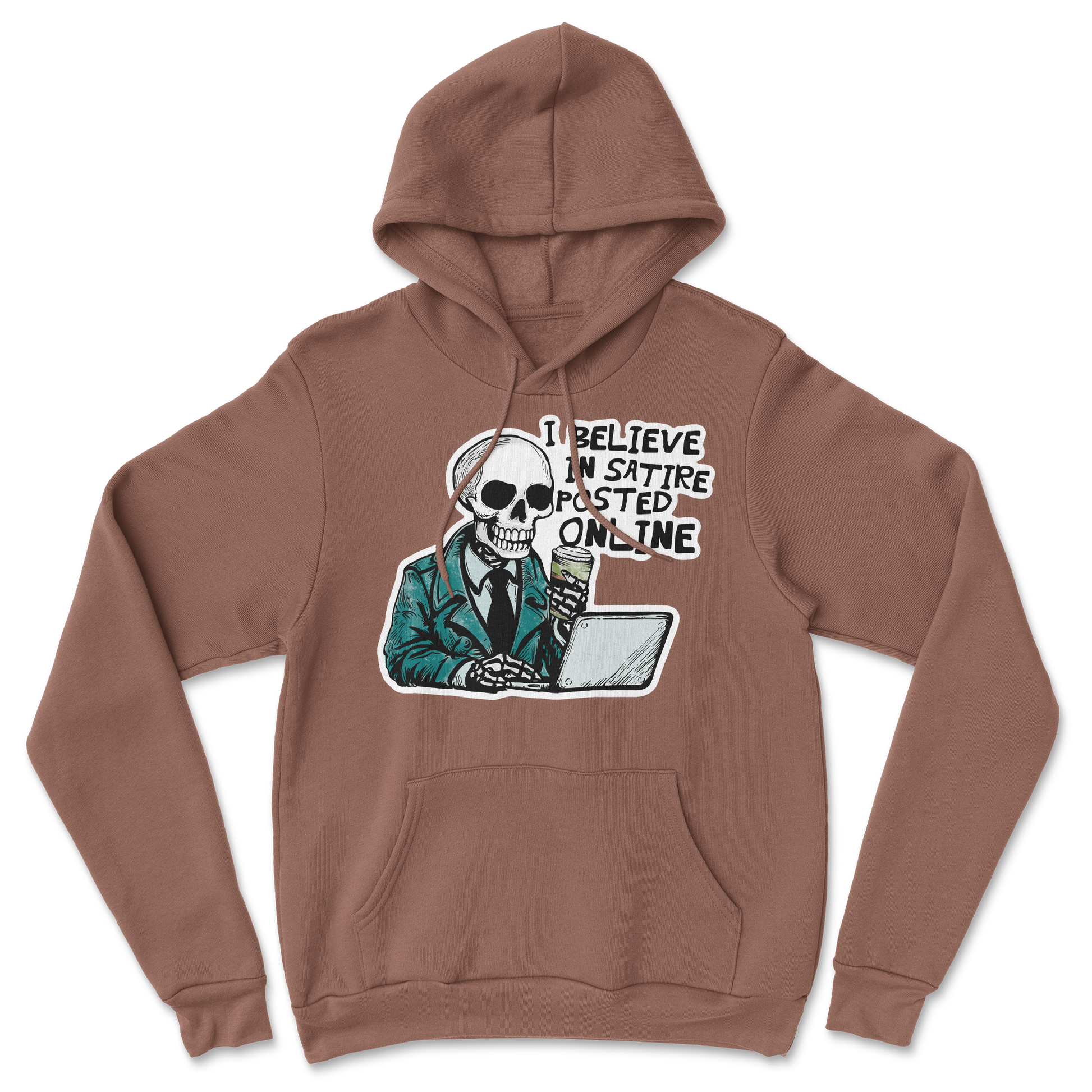 Heavy Blend Hoodie Believe in Satire in Cocoa