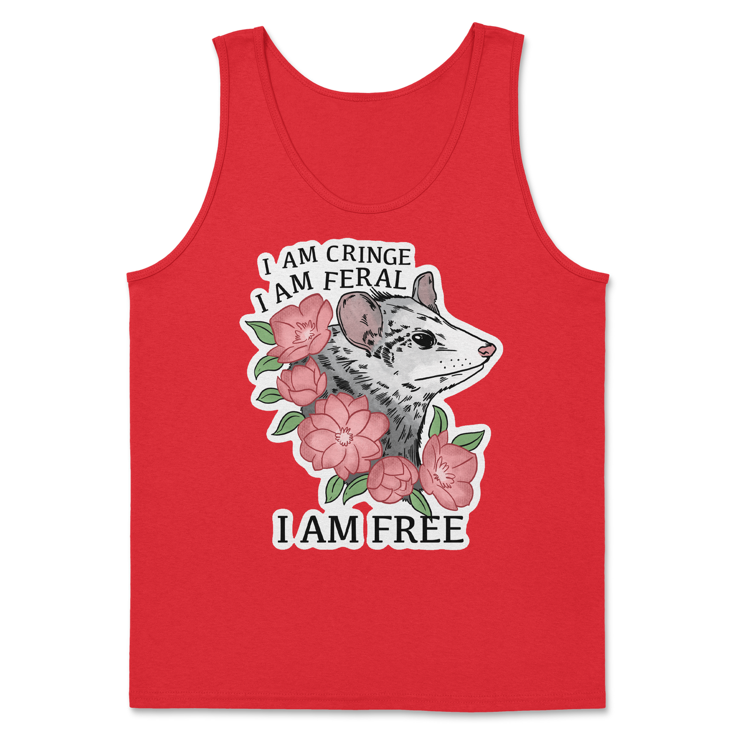 The Nice Shirt Tank Top I Am Cringe in Red