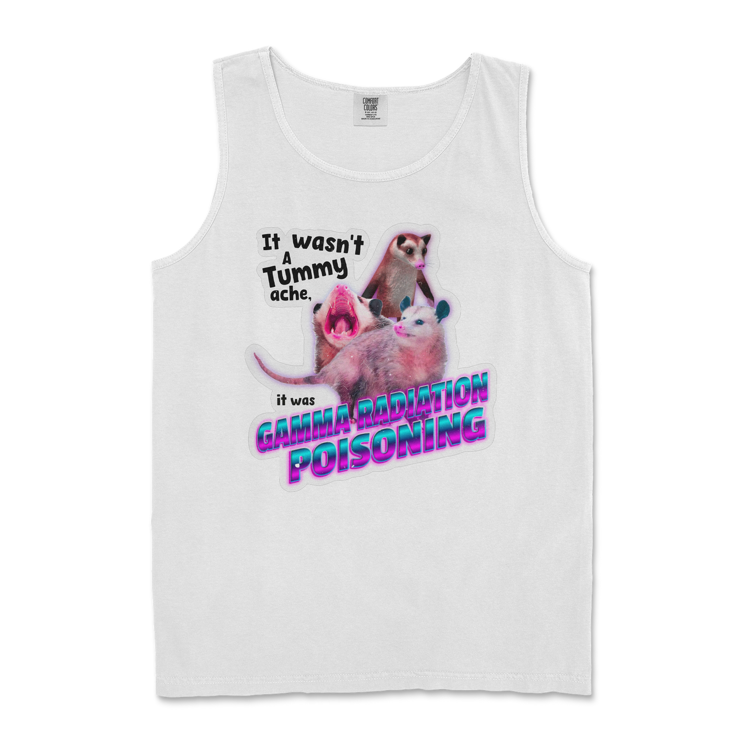 Comfort Colors Tank Top Possum Radiation  in White