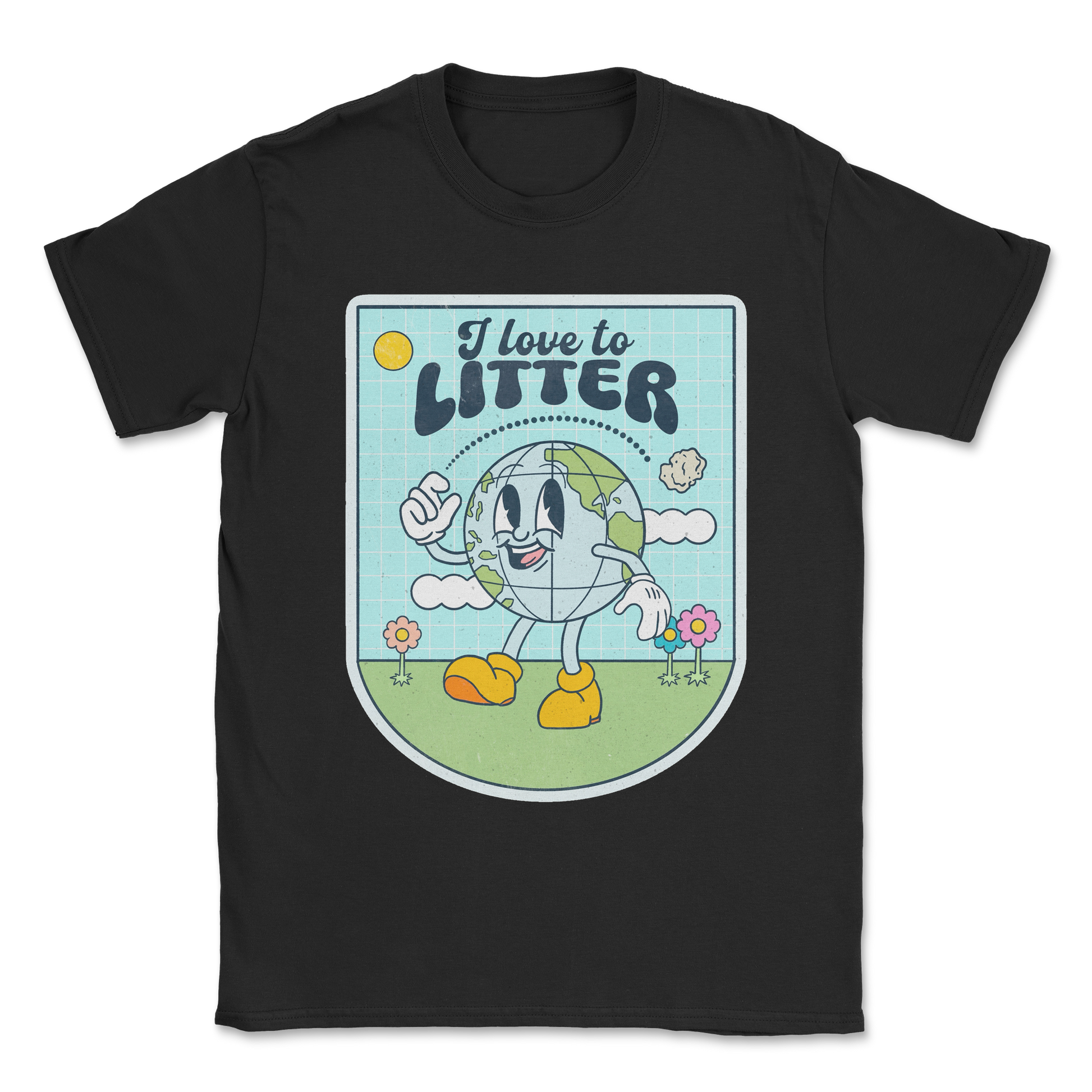 Heavy Blend T-Shirt Earth Day in Black