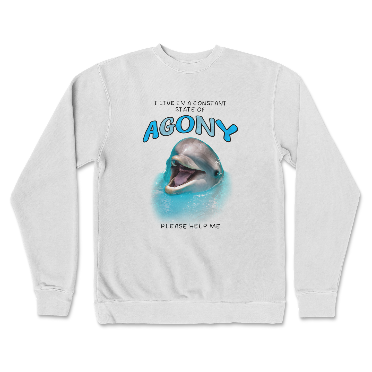 Independent Clothing Co. Crew Neck Agony Dolphin in White