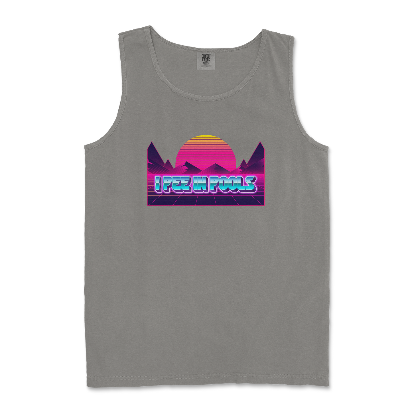 Comfort Colors Tank Top I Pee in Pools in Grey