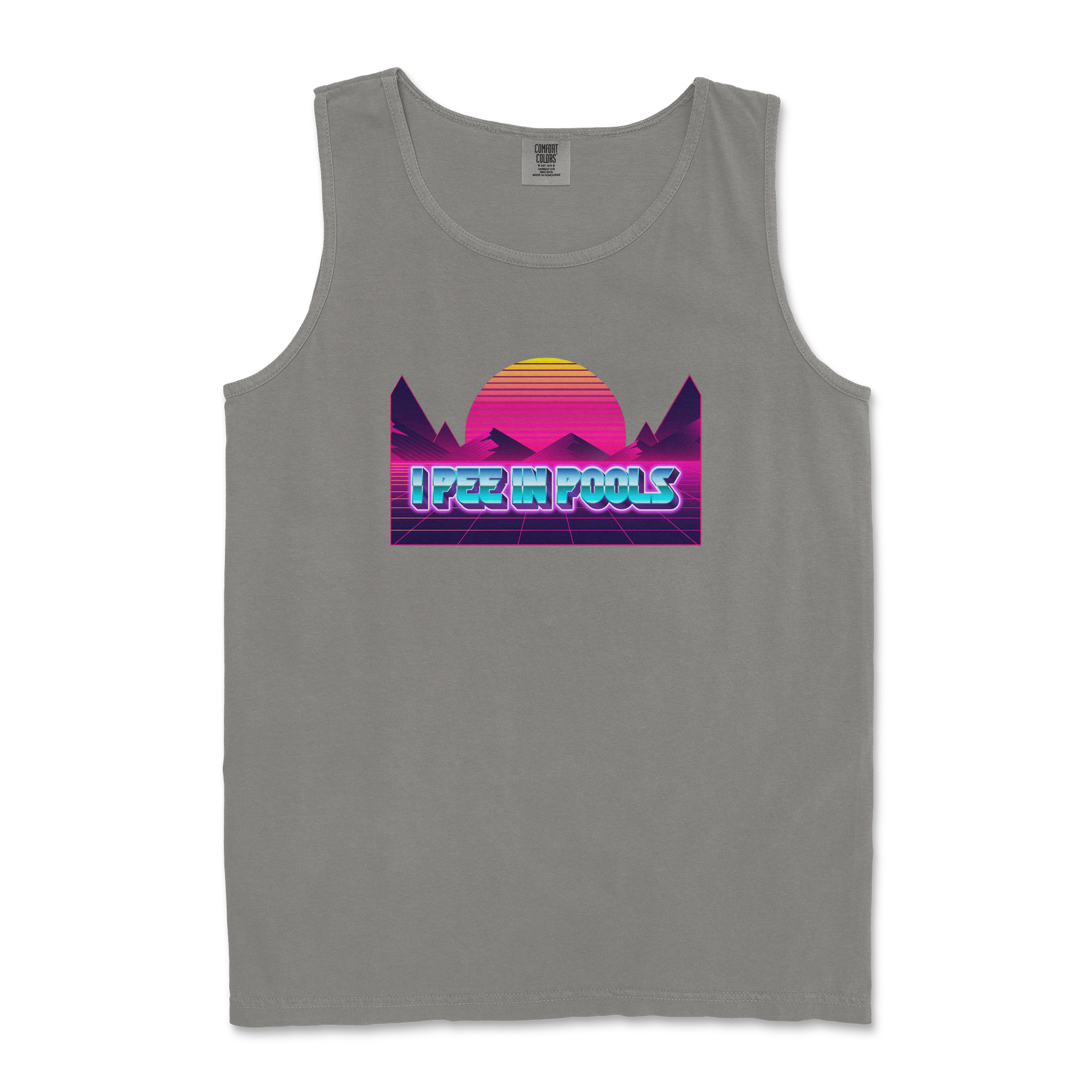 Comfort Colors Tank Top I Pee in Pools in Grey