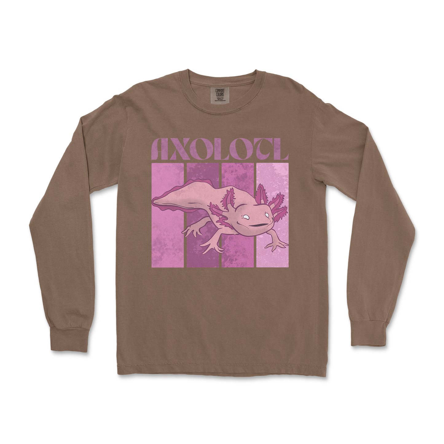 Comfort Colors Long Sleeve Axolotl in Espresso