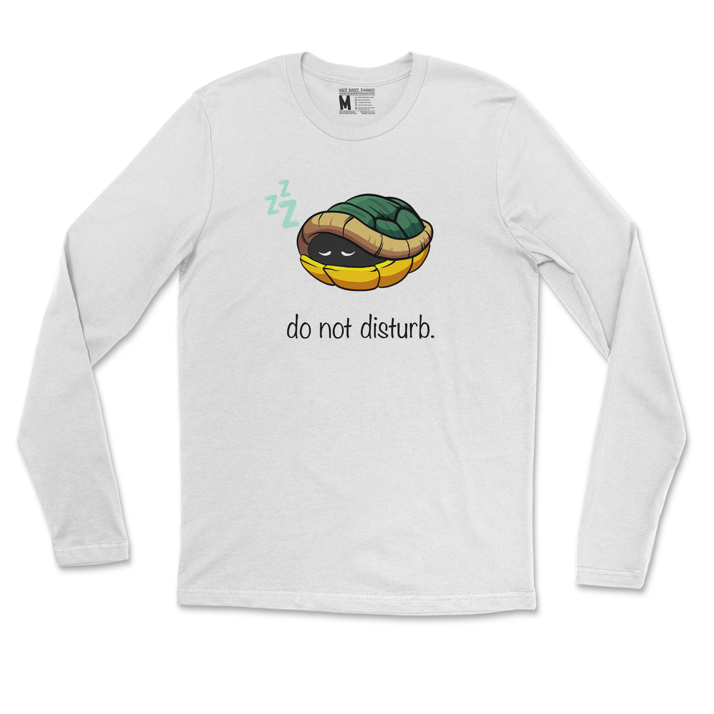 Gildan SoftStyle Long Sleeve Sleepin Turtle in White