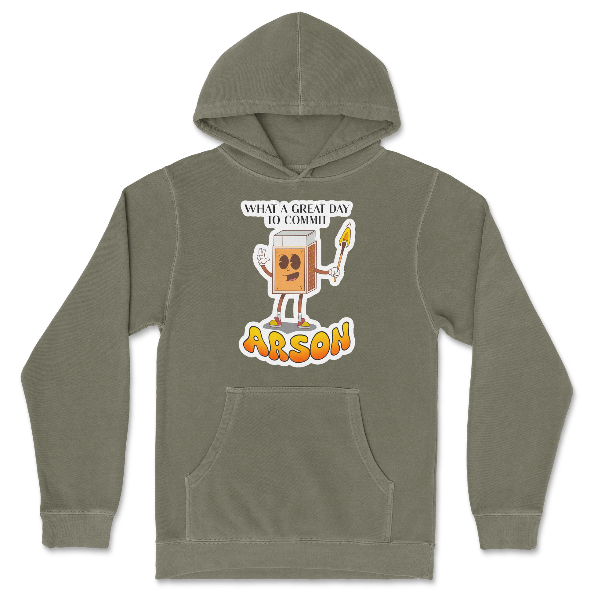 Independent Clothing Co. Hoodie Commit Arson in Olive
