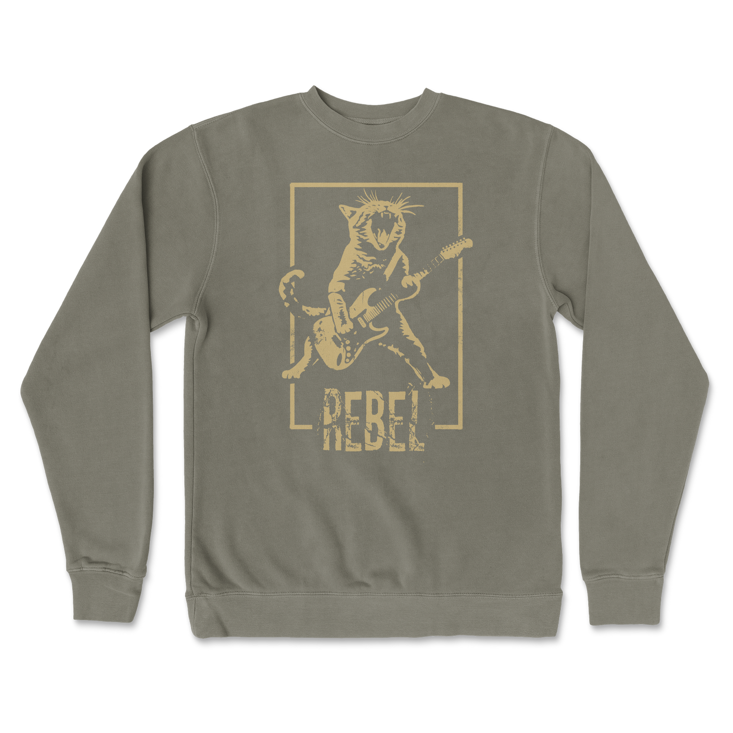 Independent Clothing Co. Crew Neck Rebel Kitty in Army