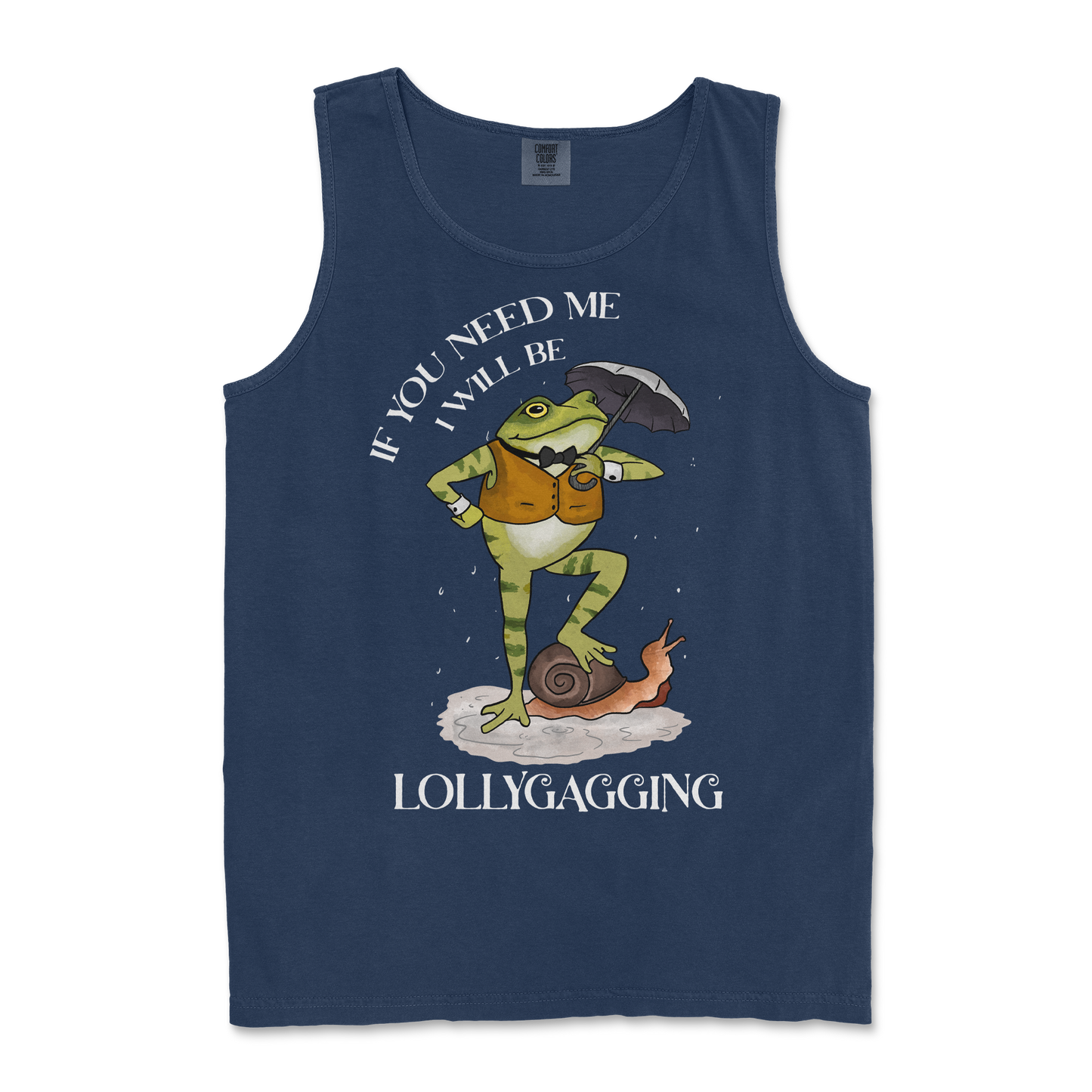 Comfort Colors Tank Top Lollygagging in True-Navy